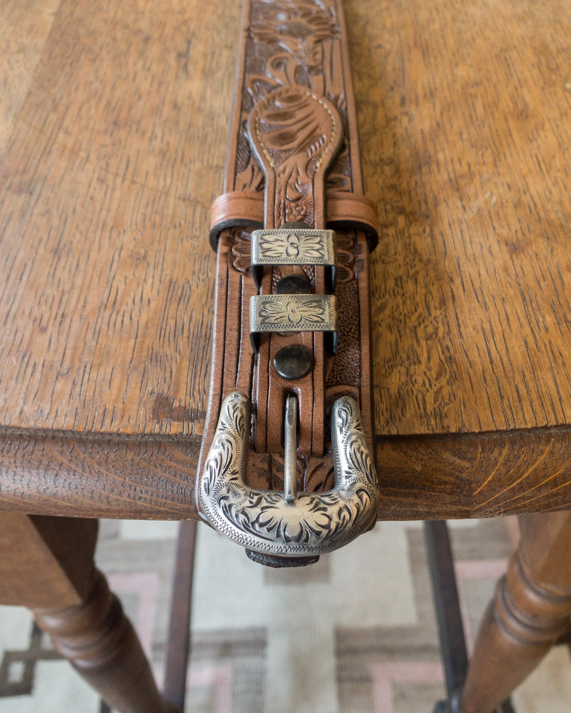 Western Tooled Ranger Belt sold by Wythe NY product image thumbnail 2