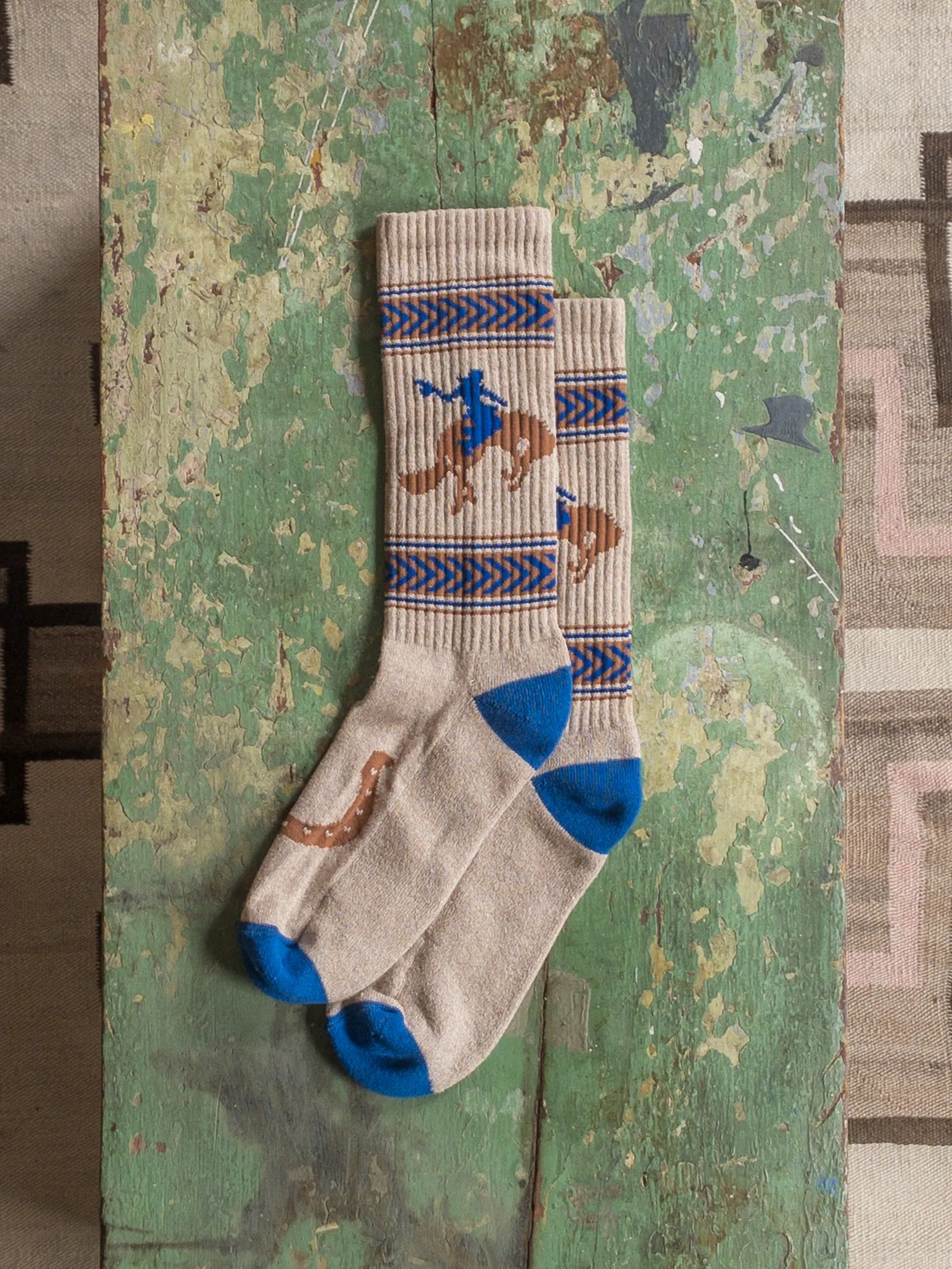 Bucking Bronc Recycled Cotton Camp Socks sold by Wythe NY product image thumbnail 2