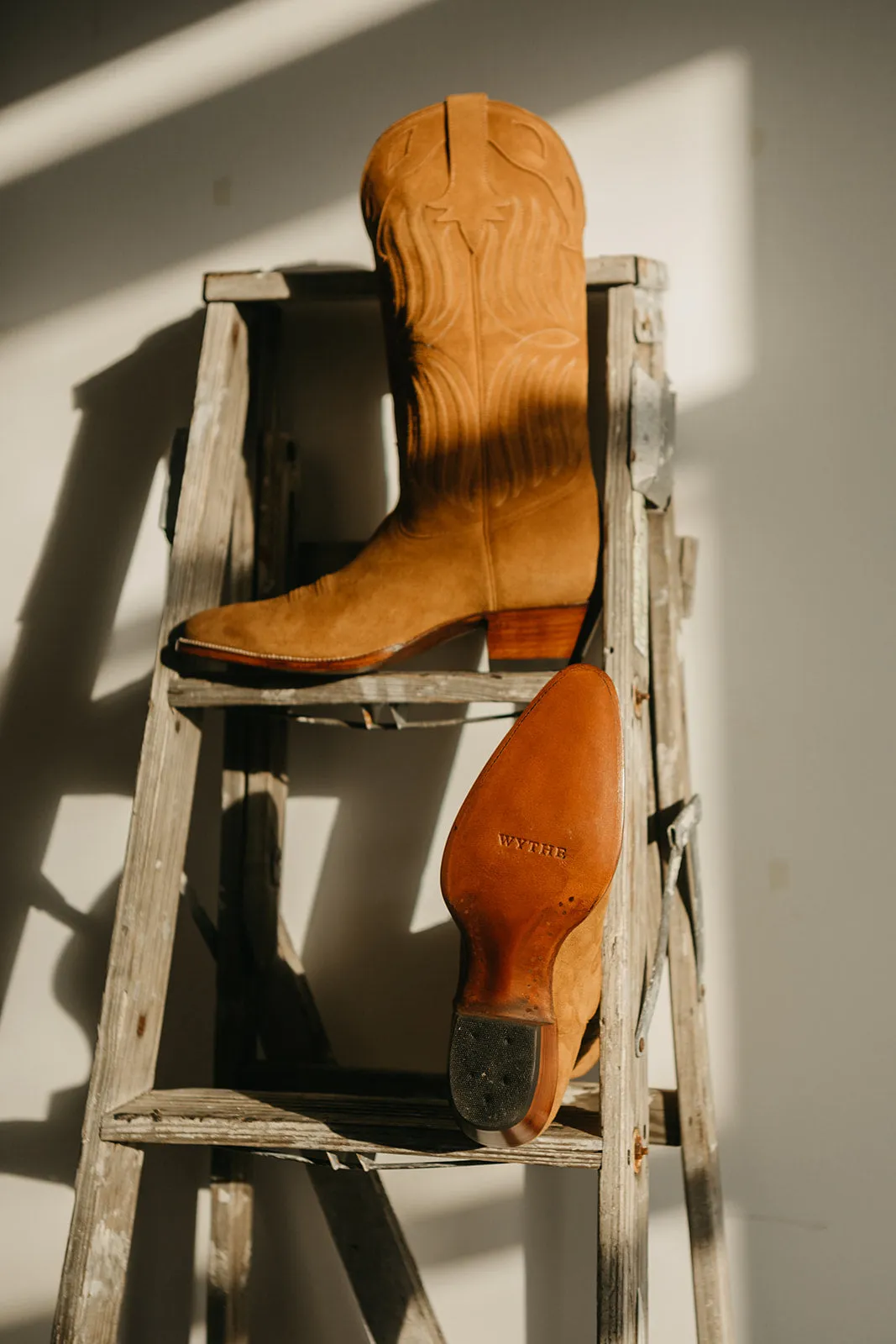 Snuff Suede Western Boots sold by Wythe NY