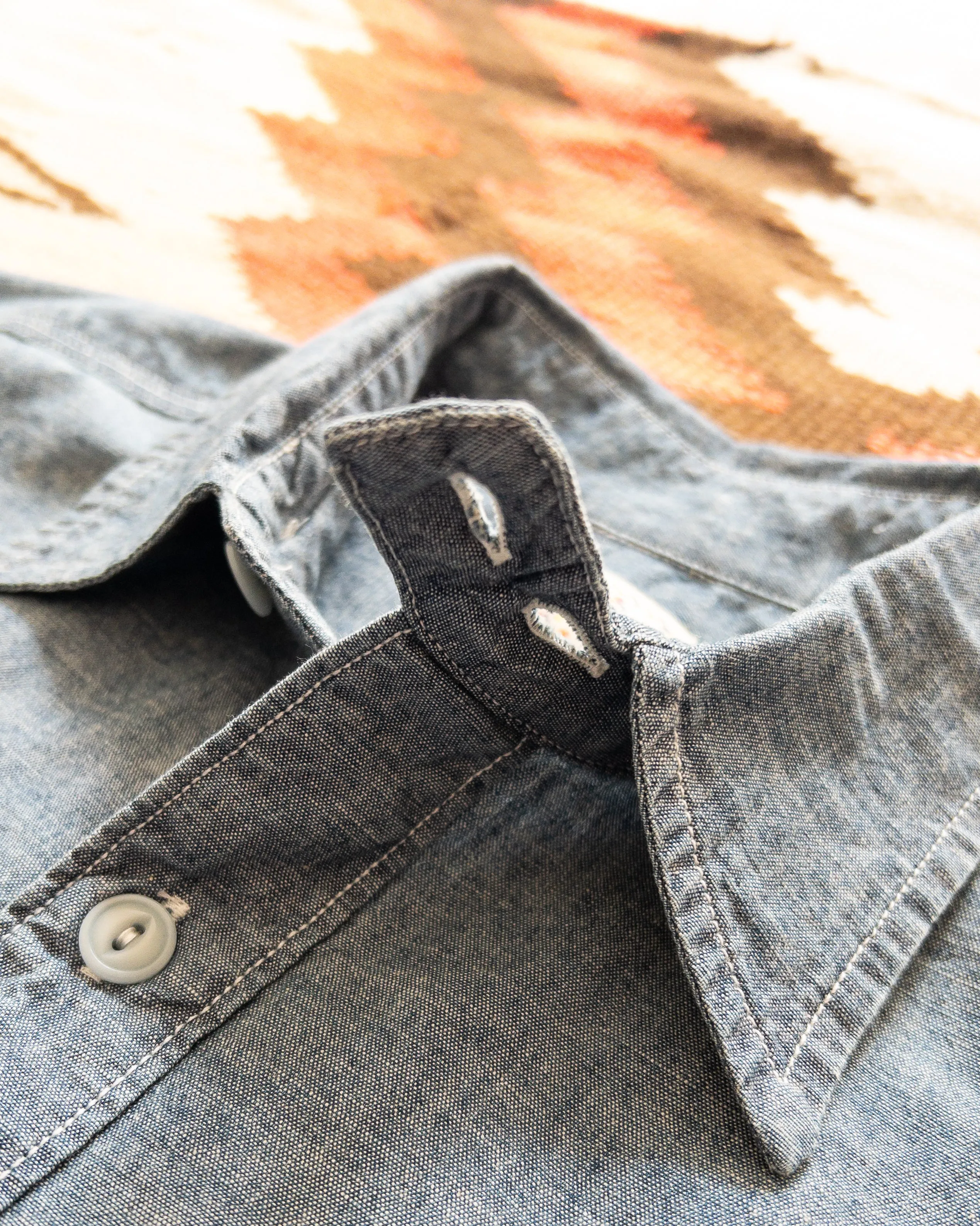Chambray Workshirt - Rinsed Indigo sold by Wythe NY product image thumbnail 3