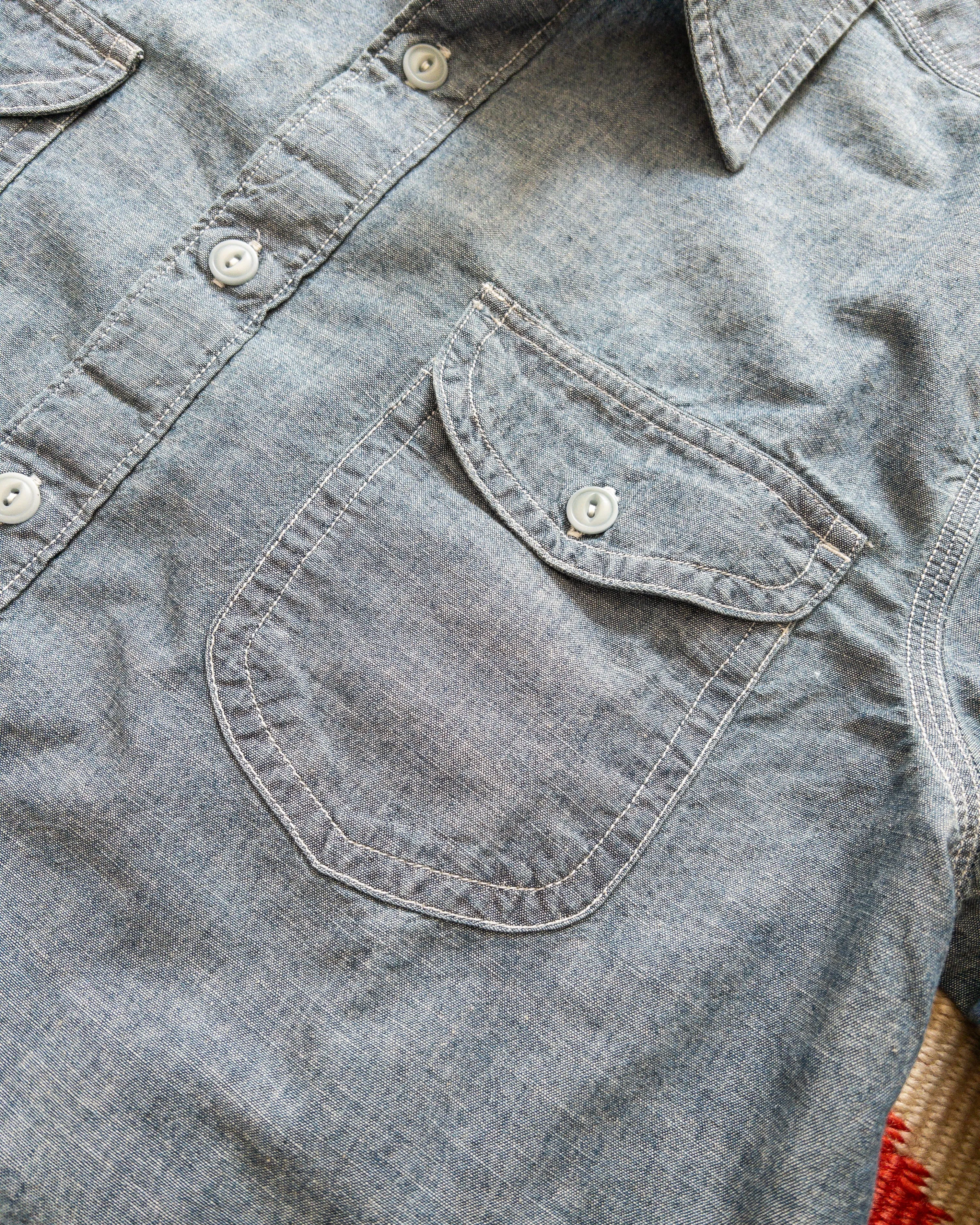 Chambray Workshirt - Rinsed Indigo sold by Wythe NY product image thumbnail 2