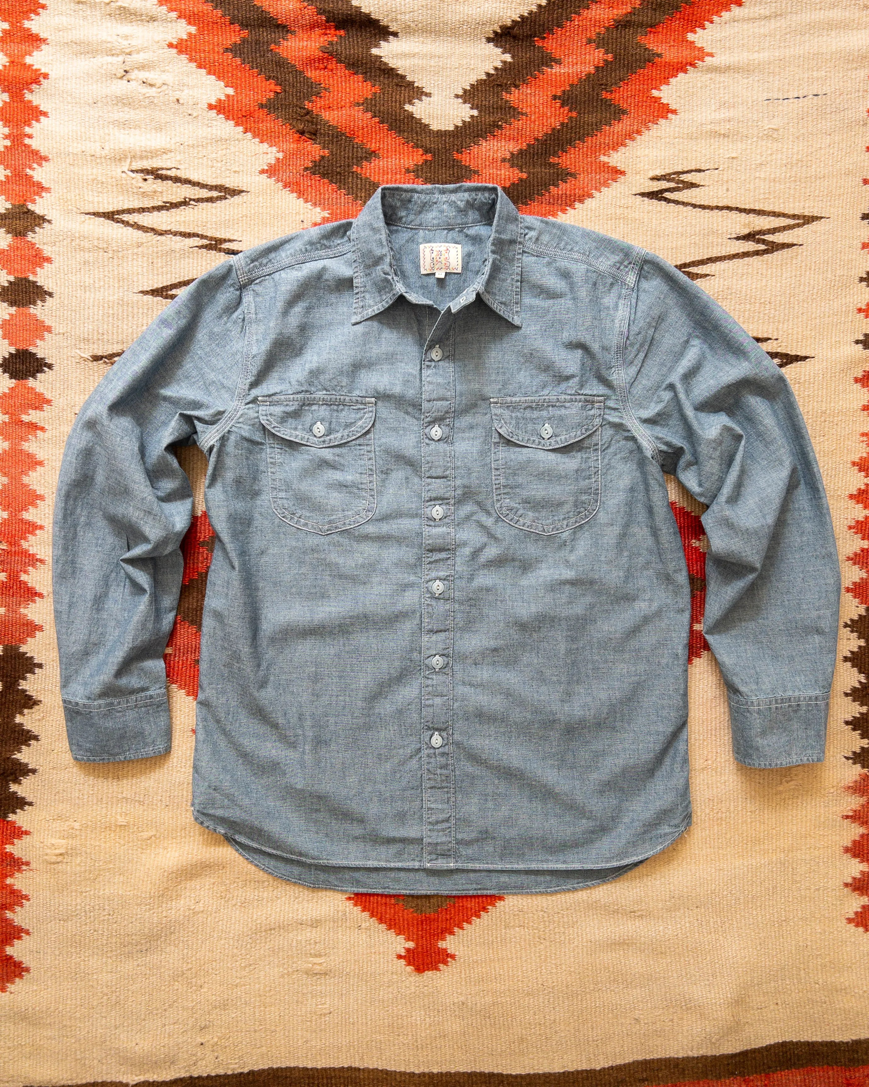 Chambray Workshirt - Rinsed Indigo sold by Wythe NY