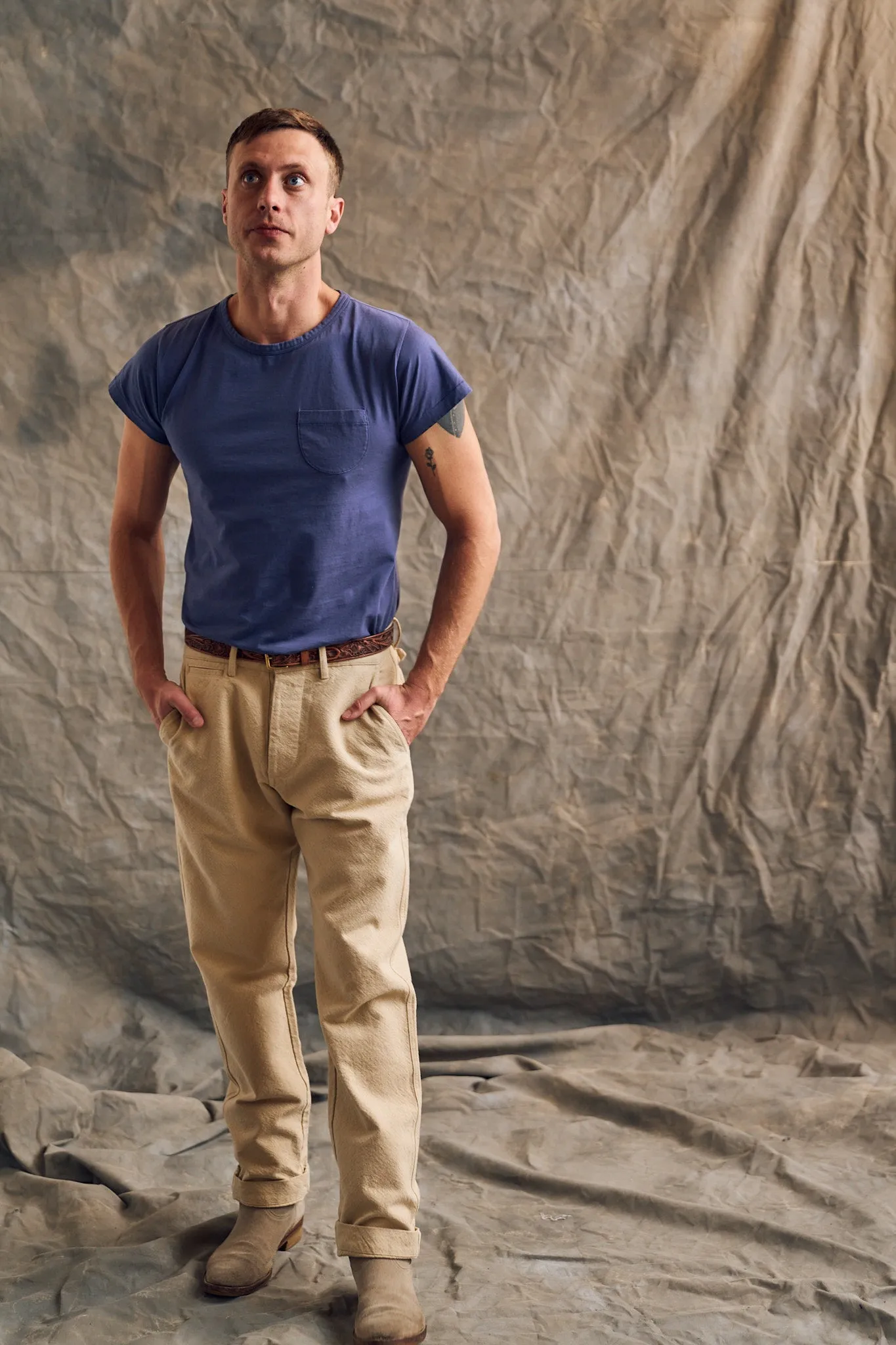 Tubular Pocket Tee Shirt - Faded Navy sold by Wythe NY product image thumbnail 3
