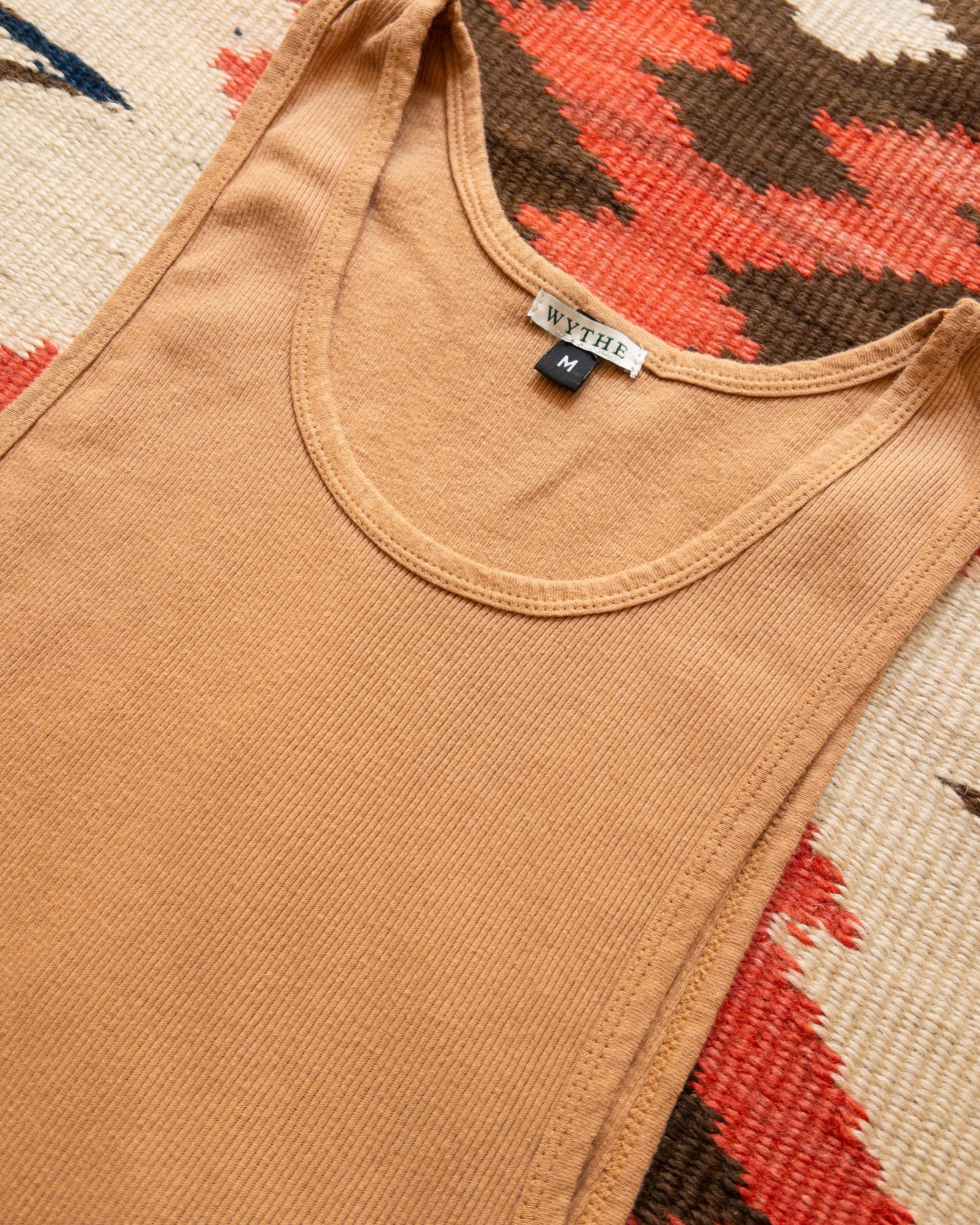 Tubular Cotton Ribbed Tank Top - Apricot sold by Wythe NY product image thumbnail 2