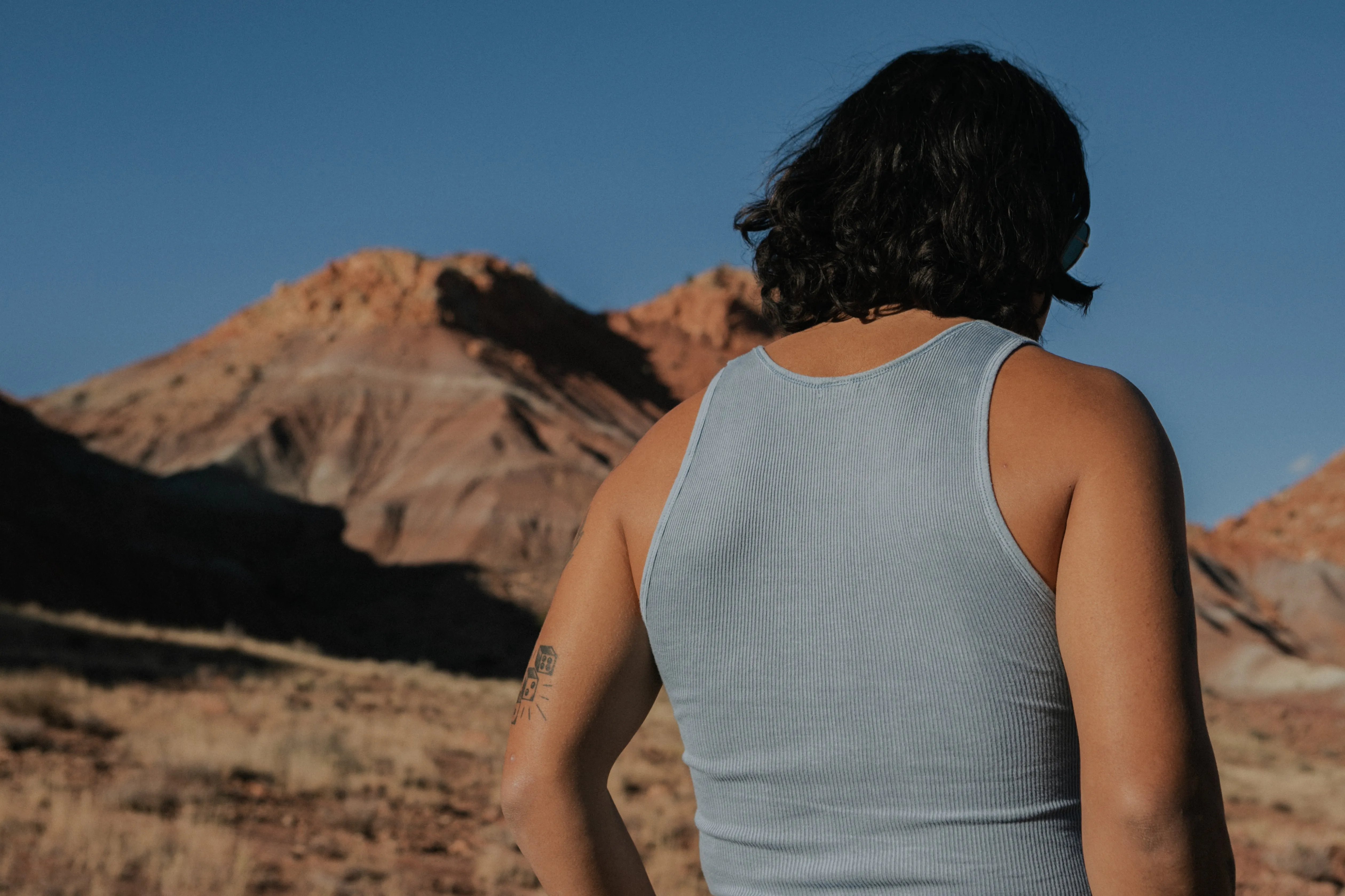 Tubular Cotton Ribbed Tank Top - Indigo sold by Wythe NY product image thumbnail 3