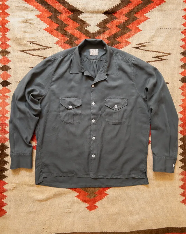Tencel Gabardine Patio Shirt - Faded Black sold by Wythe NY
