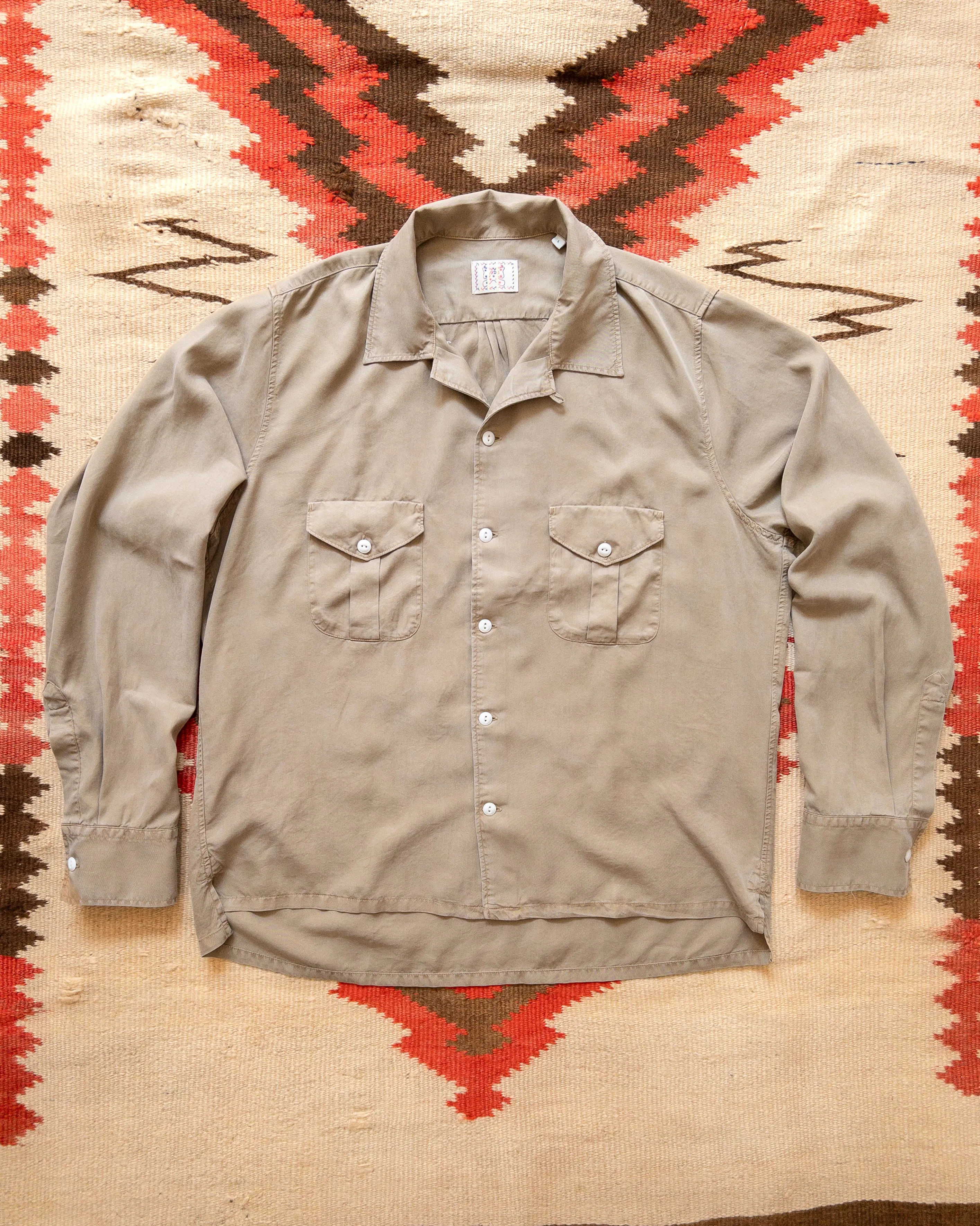 Tencel Gabardine Patio Shirt - Camp Khaki sold by Wythe NY