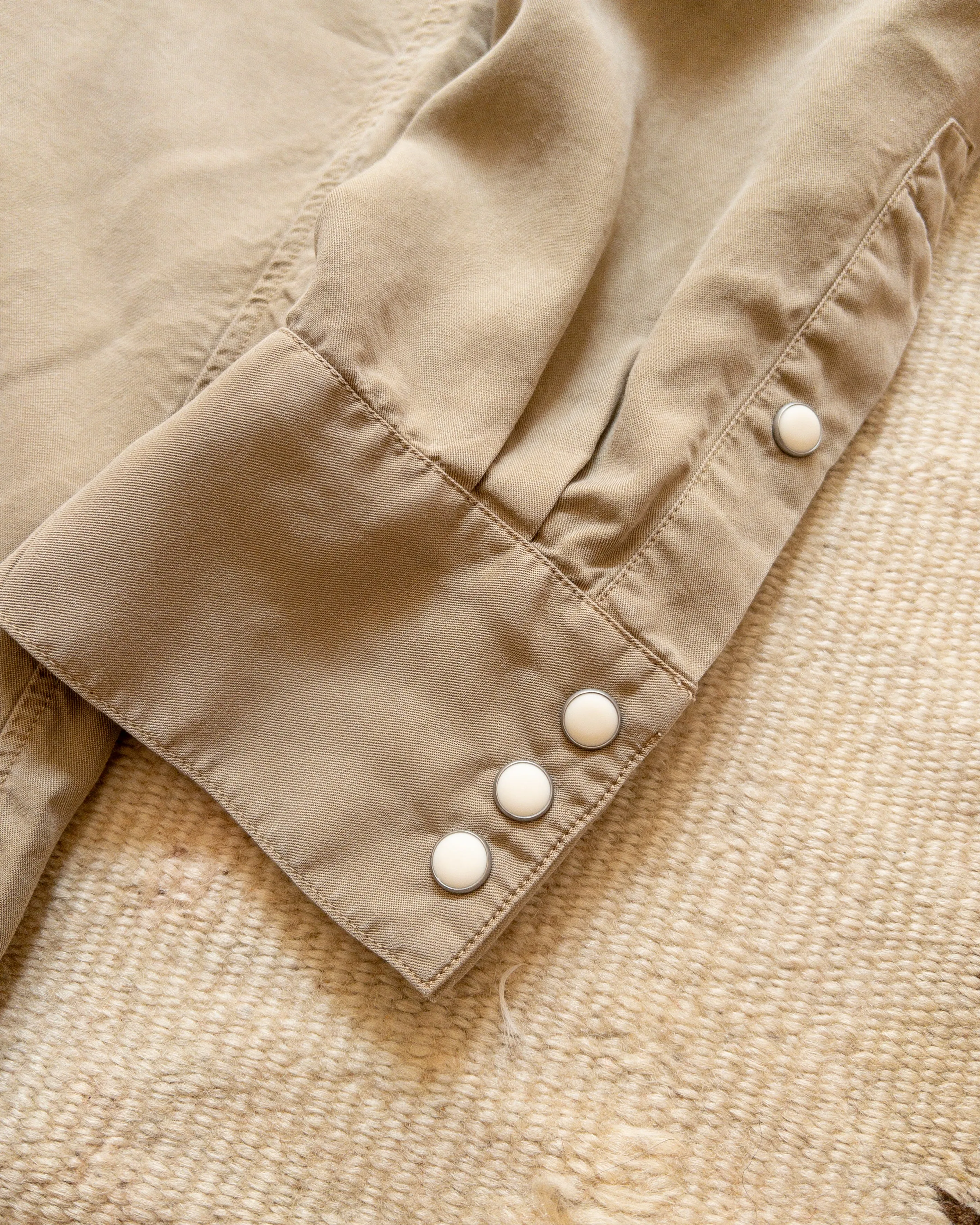 Tencel Gabardine Pearlsnap Shirt - Camp Khaki sold by Wythe NY product image thumbnail 2