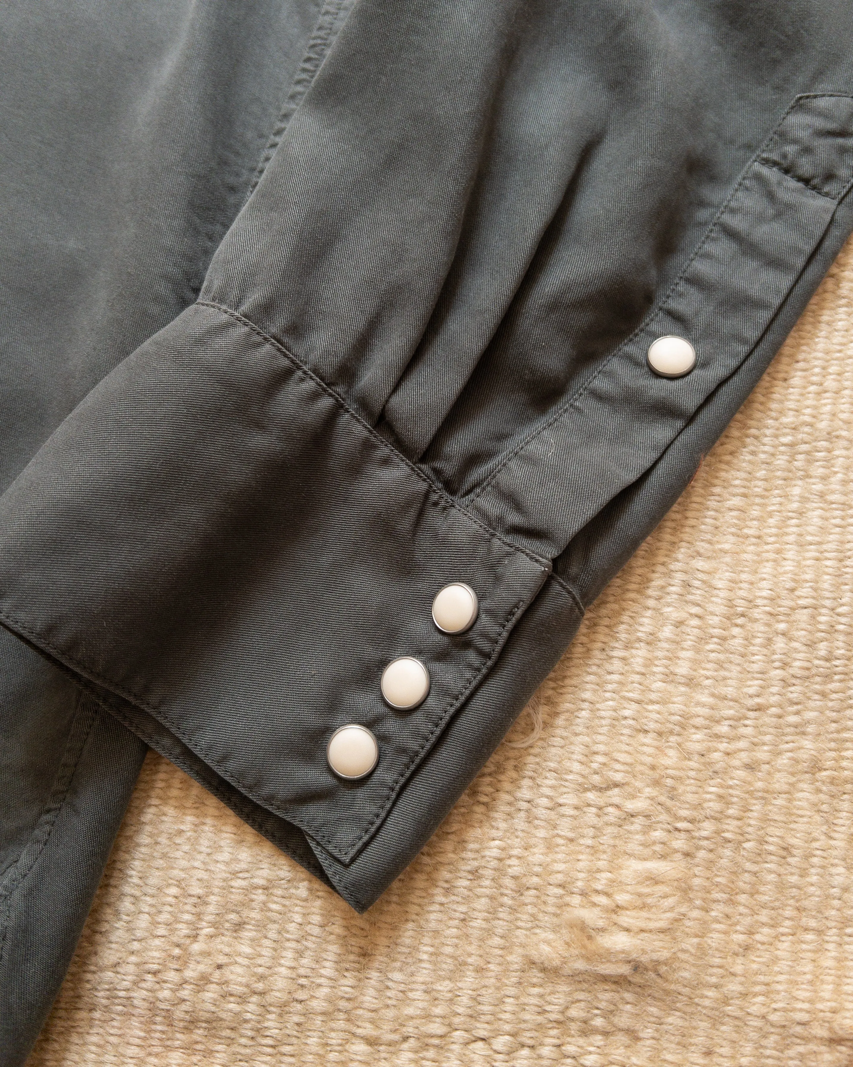 Tencel Gabardine Pearlsnap Shirt - Faded Black sold by Wythe NY product image thumbnail 2