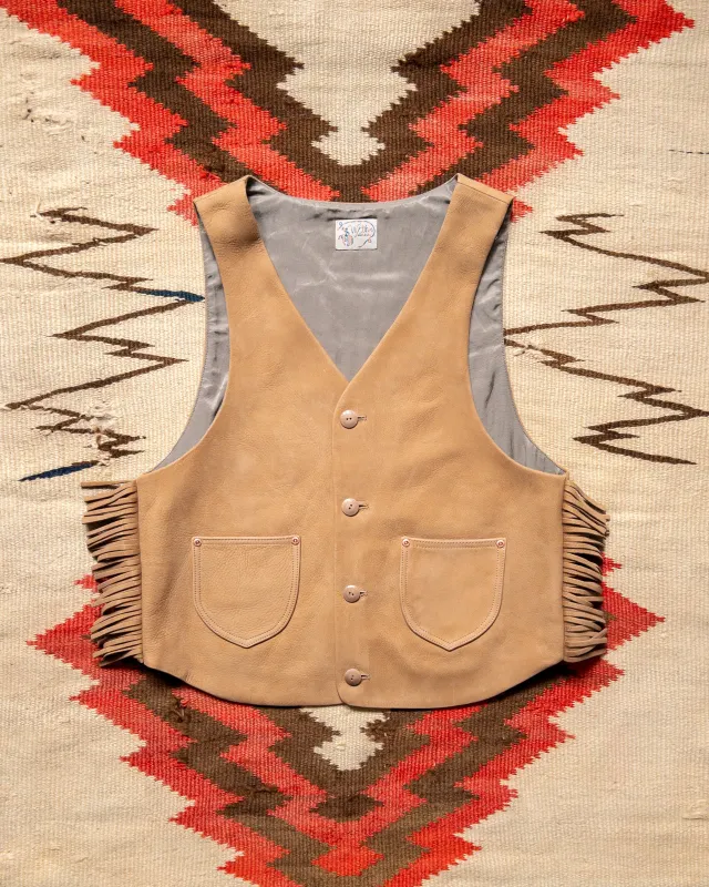 Leather Fringe Vest - Honey made by Wythe NY