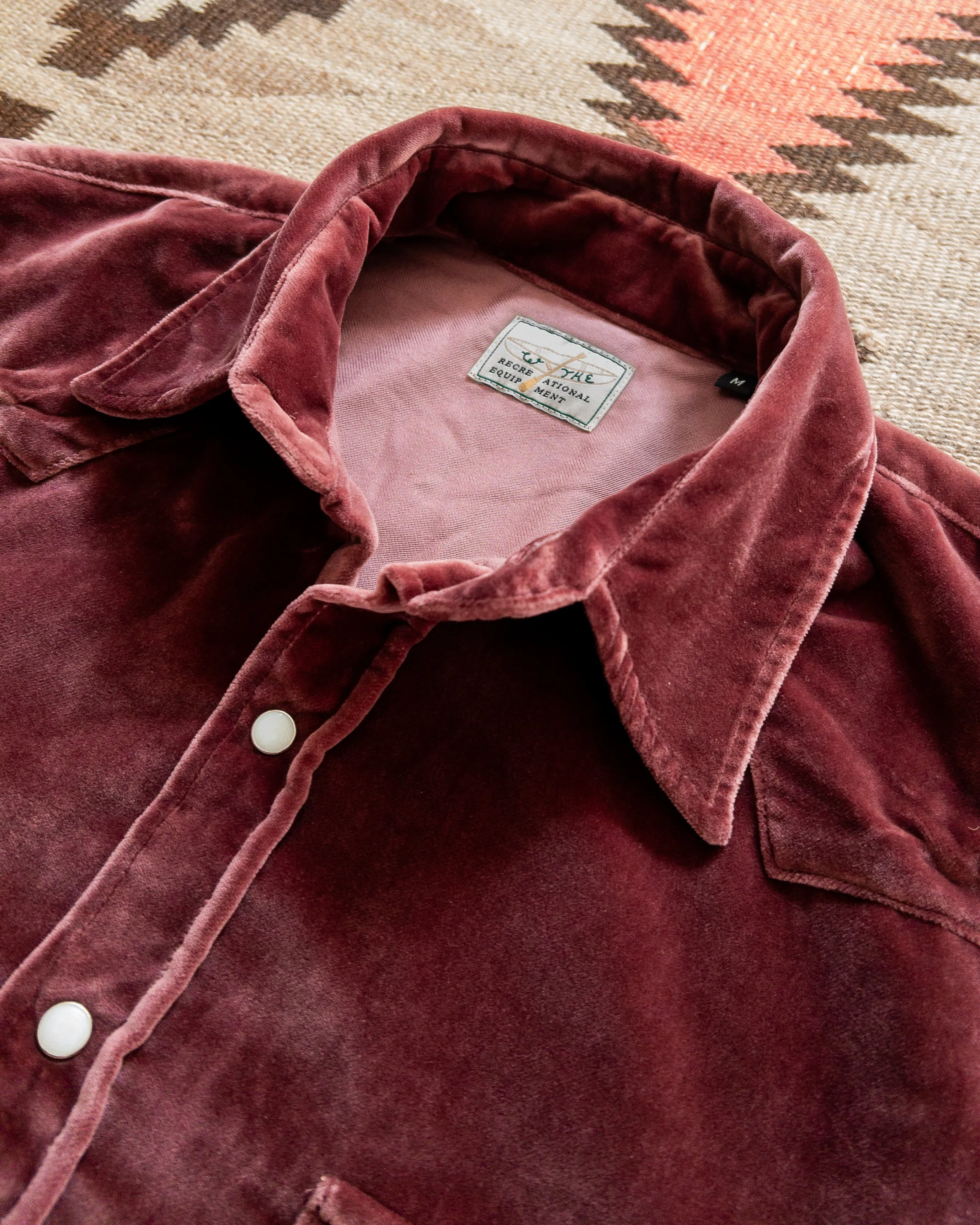 Velvet Pearlsnap Shirt - Plum sold by Wythe NY product image thumbnail 3
