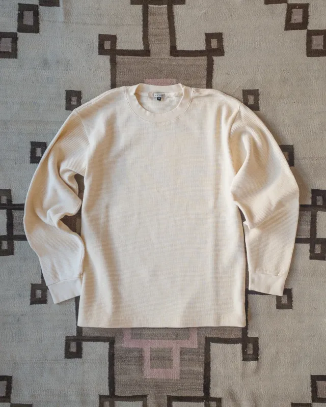 Cotton Longsleeve Thermal - Cream sold by Wythe NY