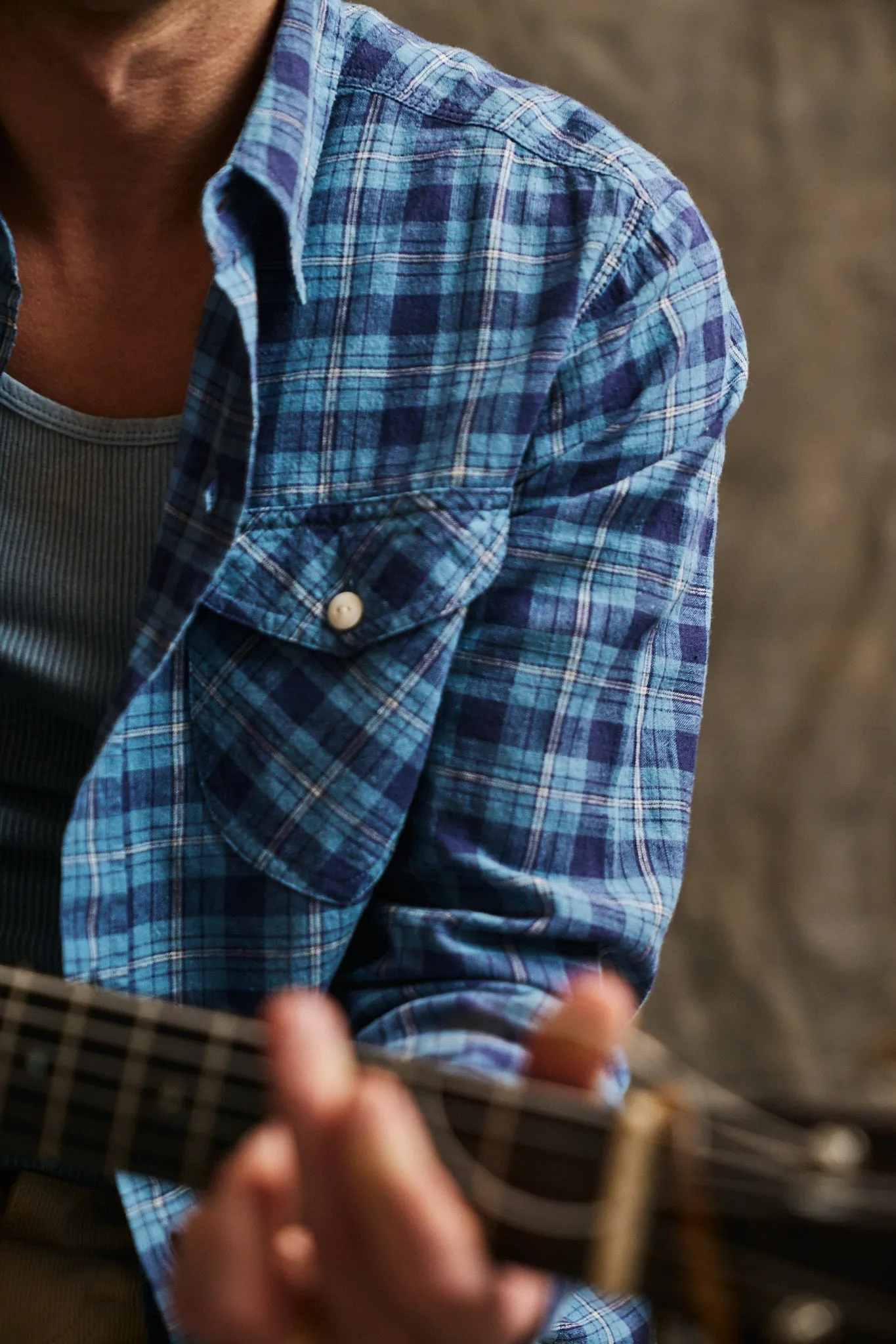 Cotton/Linen Hometeam Plaid Workshirt sold by Wythe NY product image thumbnail 3