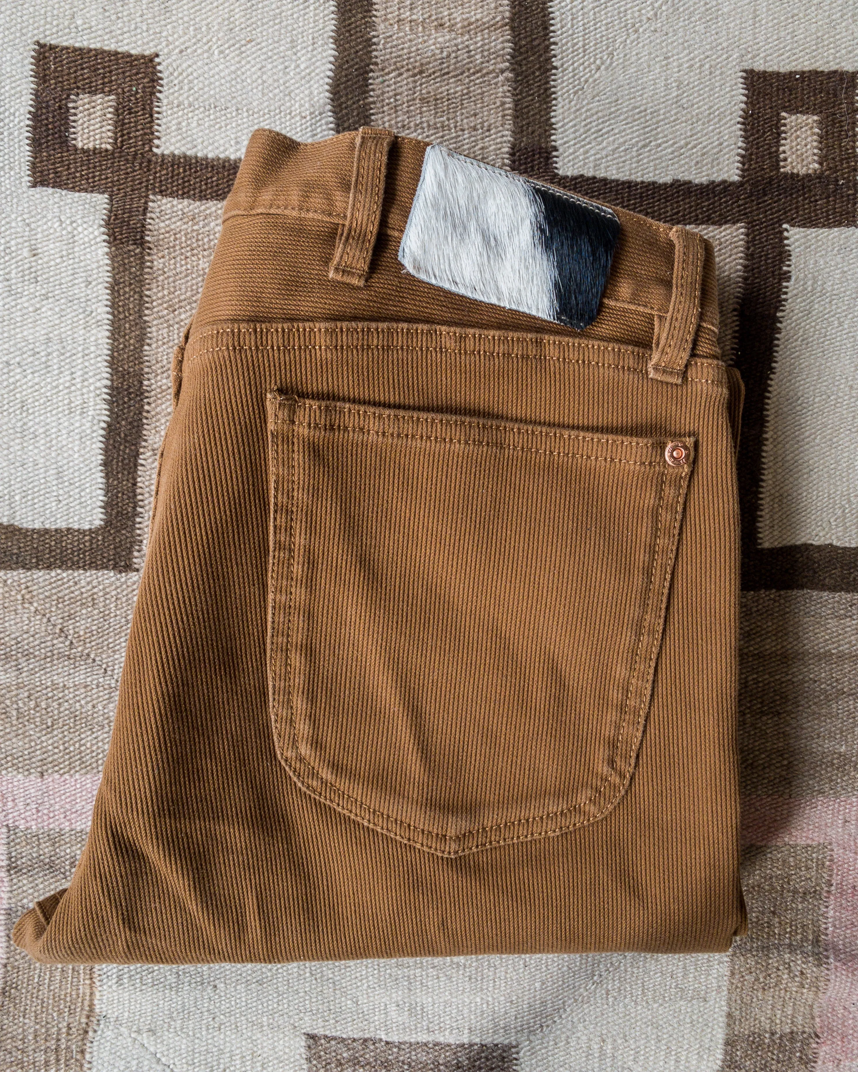 Bedford Cord Five Pocket Pants - Bay Brown - USA sold by Wythe NY product image thumbnail 2