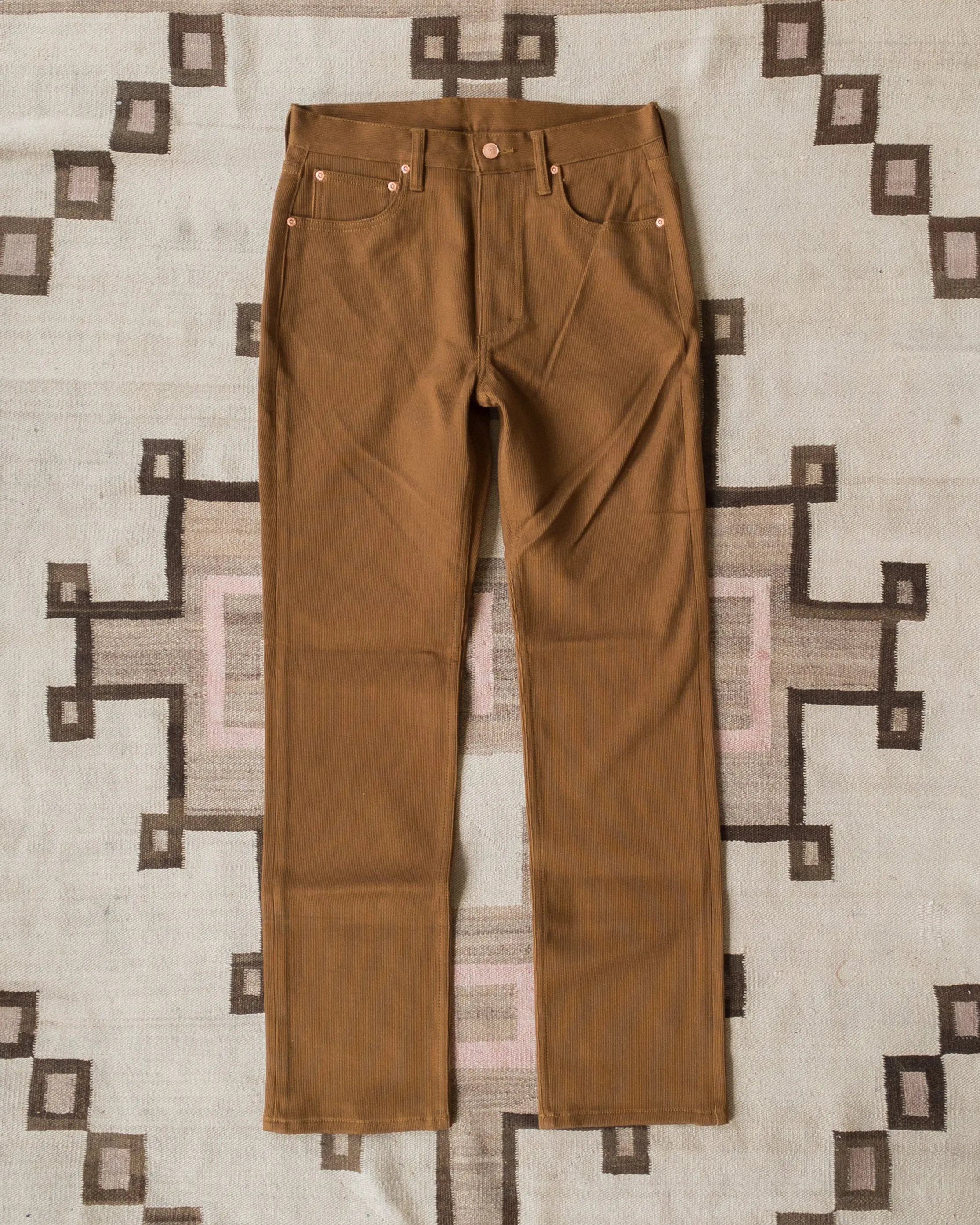 Bedford Cord Five Pocket Pants - Bay Brown - USA sold by Wythe NY