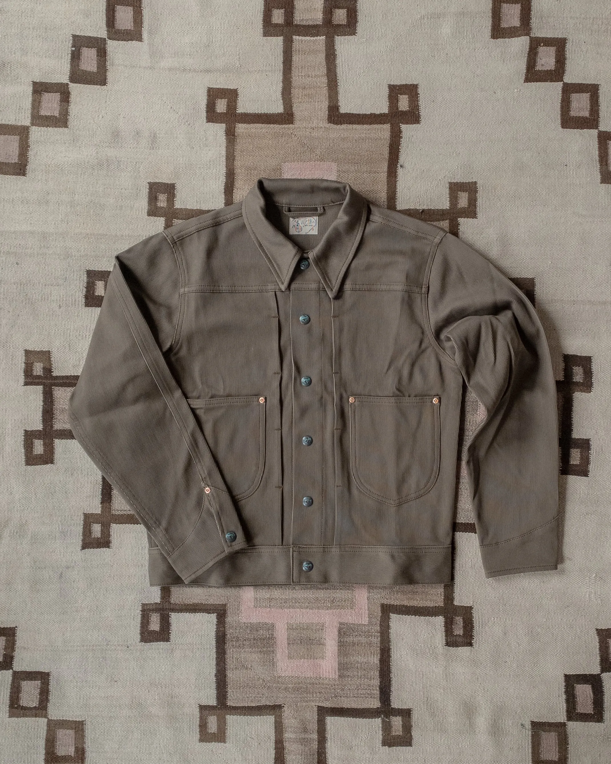 Bedford Cord Ranch Jacket - Faded Olive - USA sold by Wythe NY
