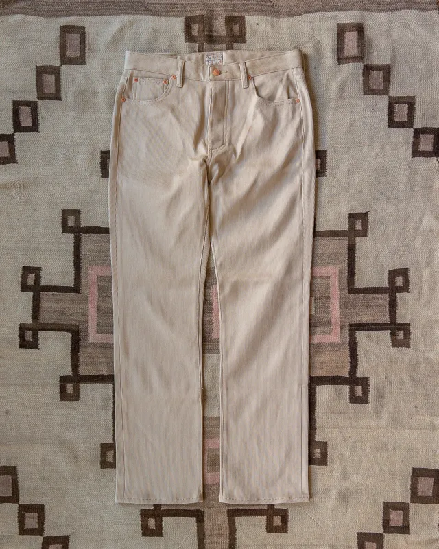 Bedford Cord Five Pocket Pants - Off White - USA sold by Wythe NY