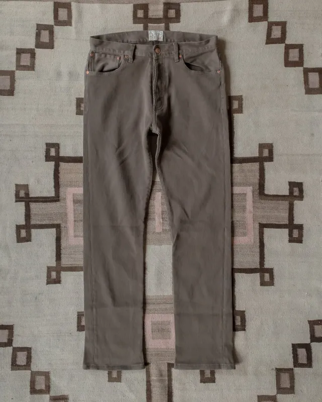 Bedford Cord Five Pocket Pants - Faded Olive - USA sold by Wythe NY