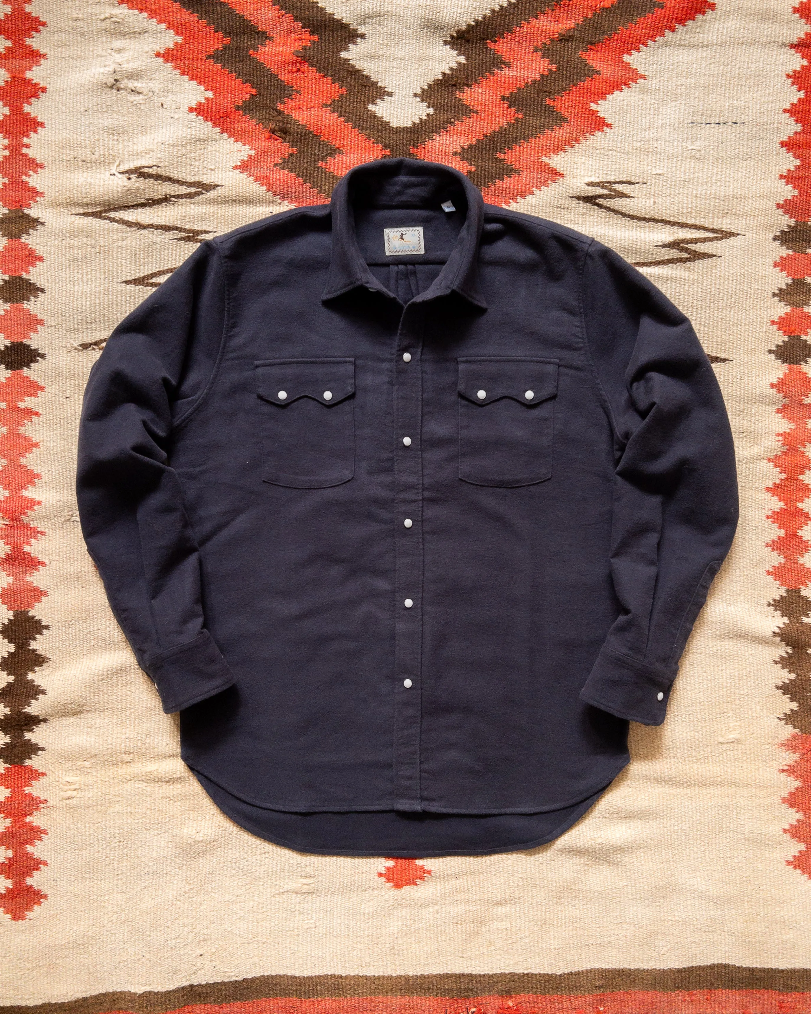 Moleskin Pearlsnap Shirt - Night Sky sold by Wythe NY