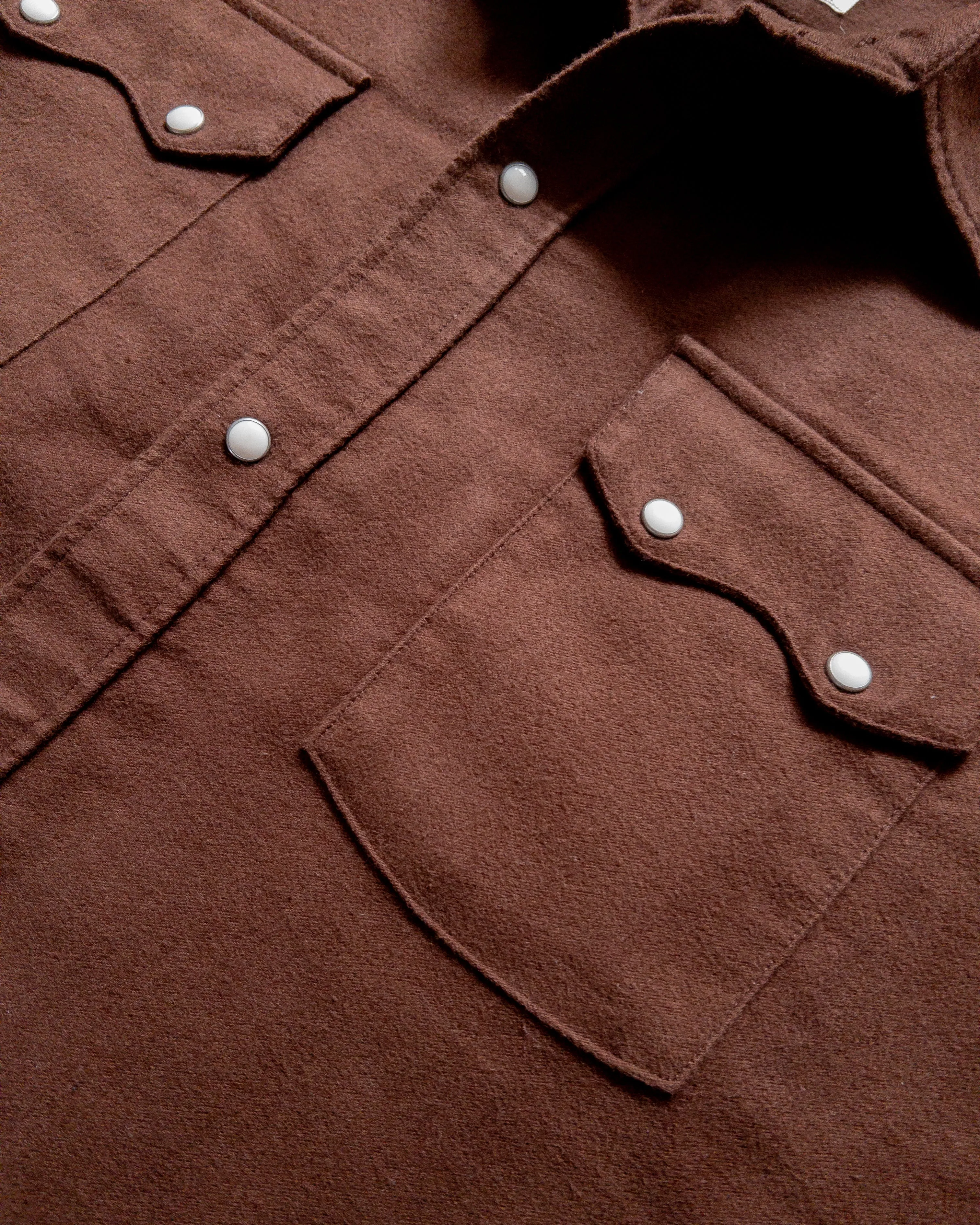 Moleskin Pearlsnap Shirt - Cocoa sold by Wythe NY product image thumbnail 2