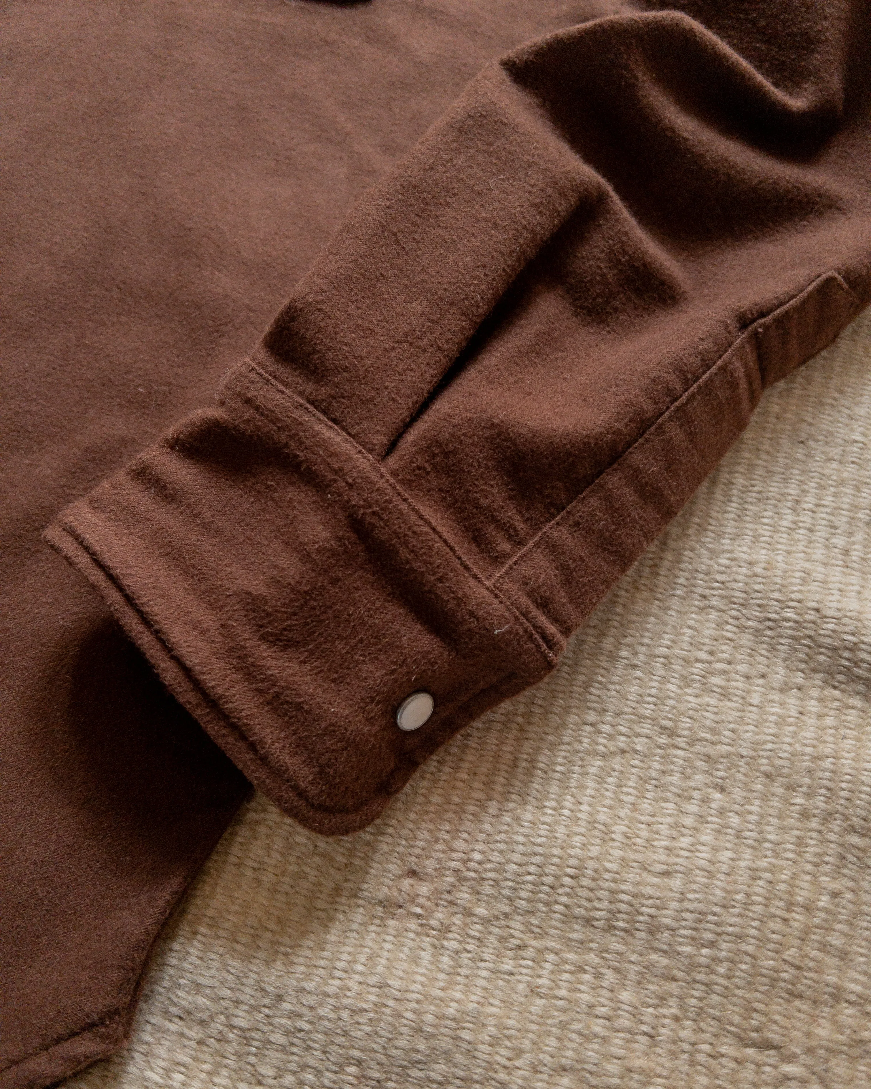 Moleskin Pearlsnap Shirt - Cocoa sold by Wythe NY product image thumbnail 4