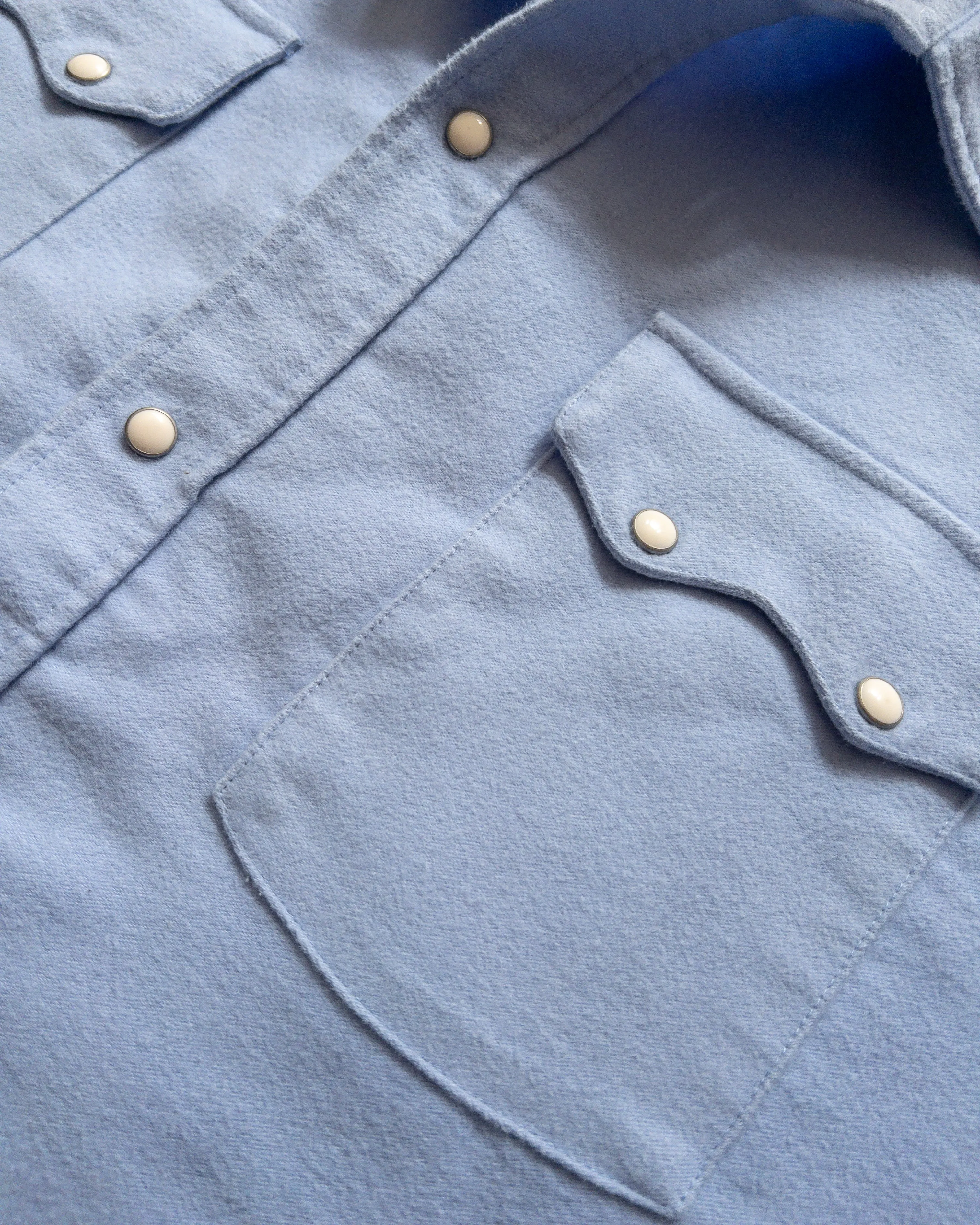 Moleskin Pearlsnap Shirt - Cornflower sold by Wythe NY product image thumbnail 2