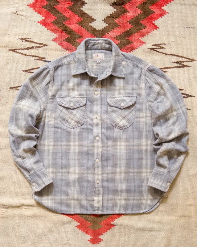 Washed Flannel Workshirt - Late Frost sold by Wythe NY