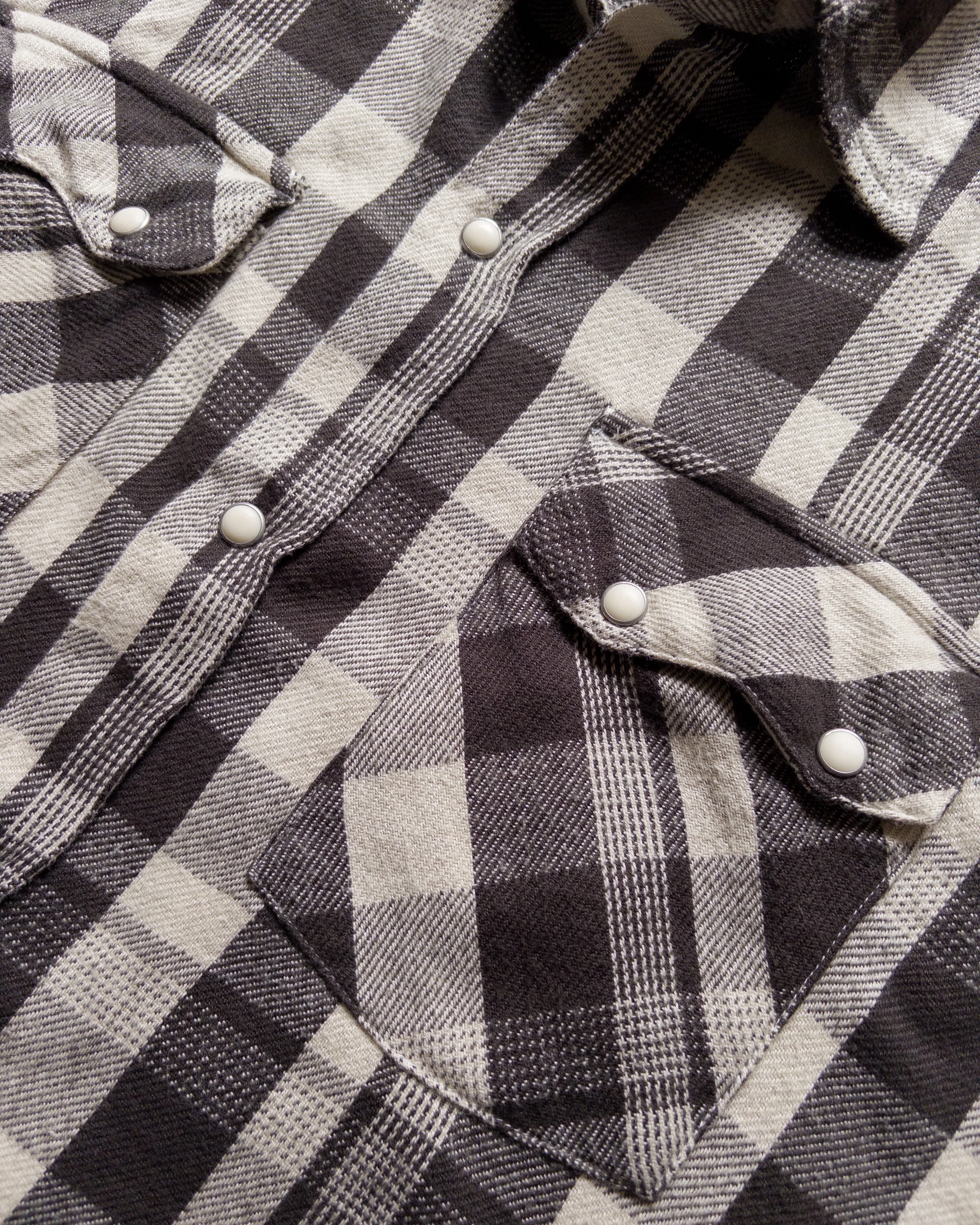 Washed Flannel Pearlsnap Shirt - Night Pitch sold by Wythe NY product image thumbnail 2