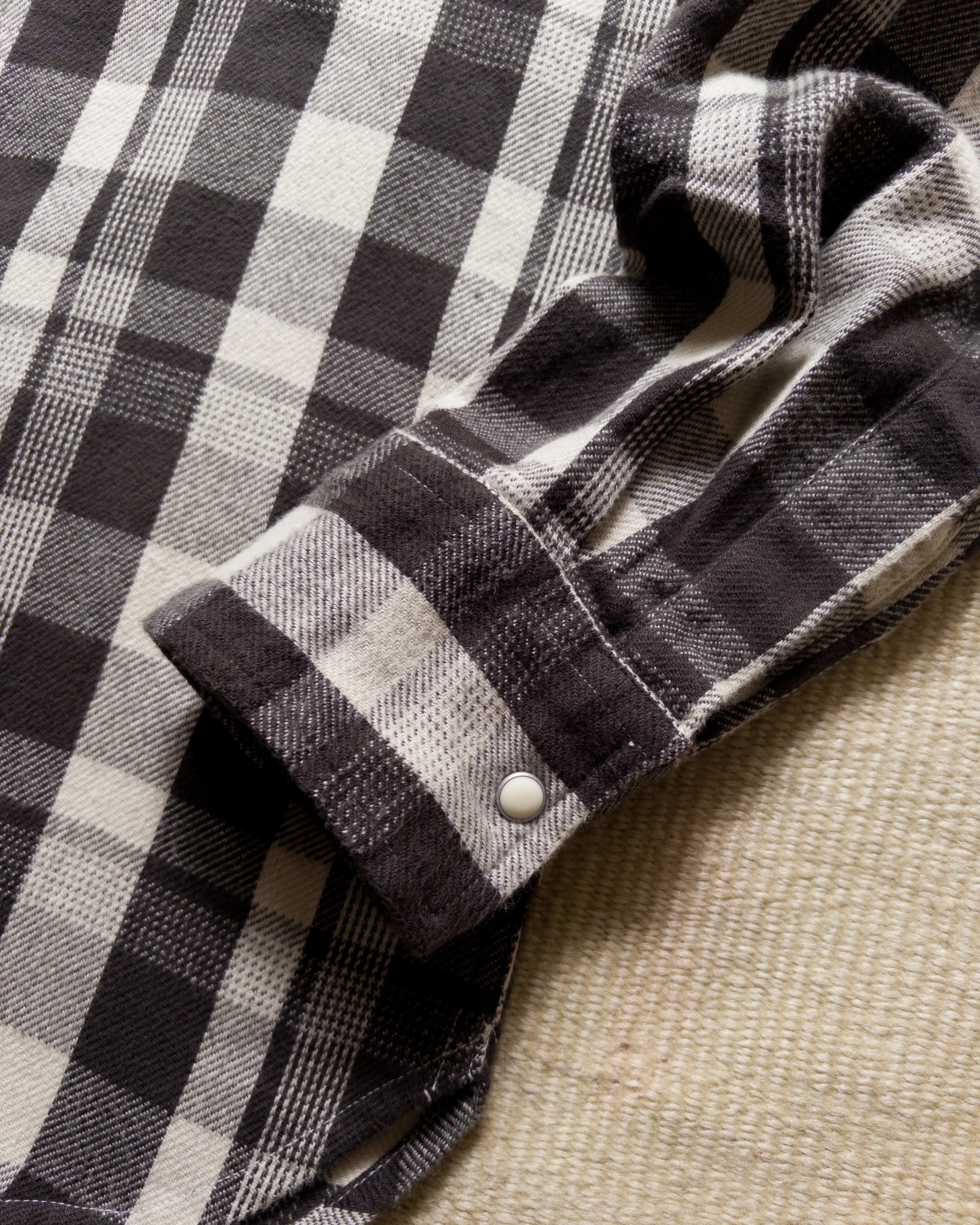 Washed Flannel Pearlsnap Shirt - Night Pitch sold by Wythe NY product image thumbnail 4