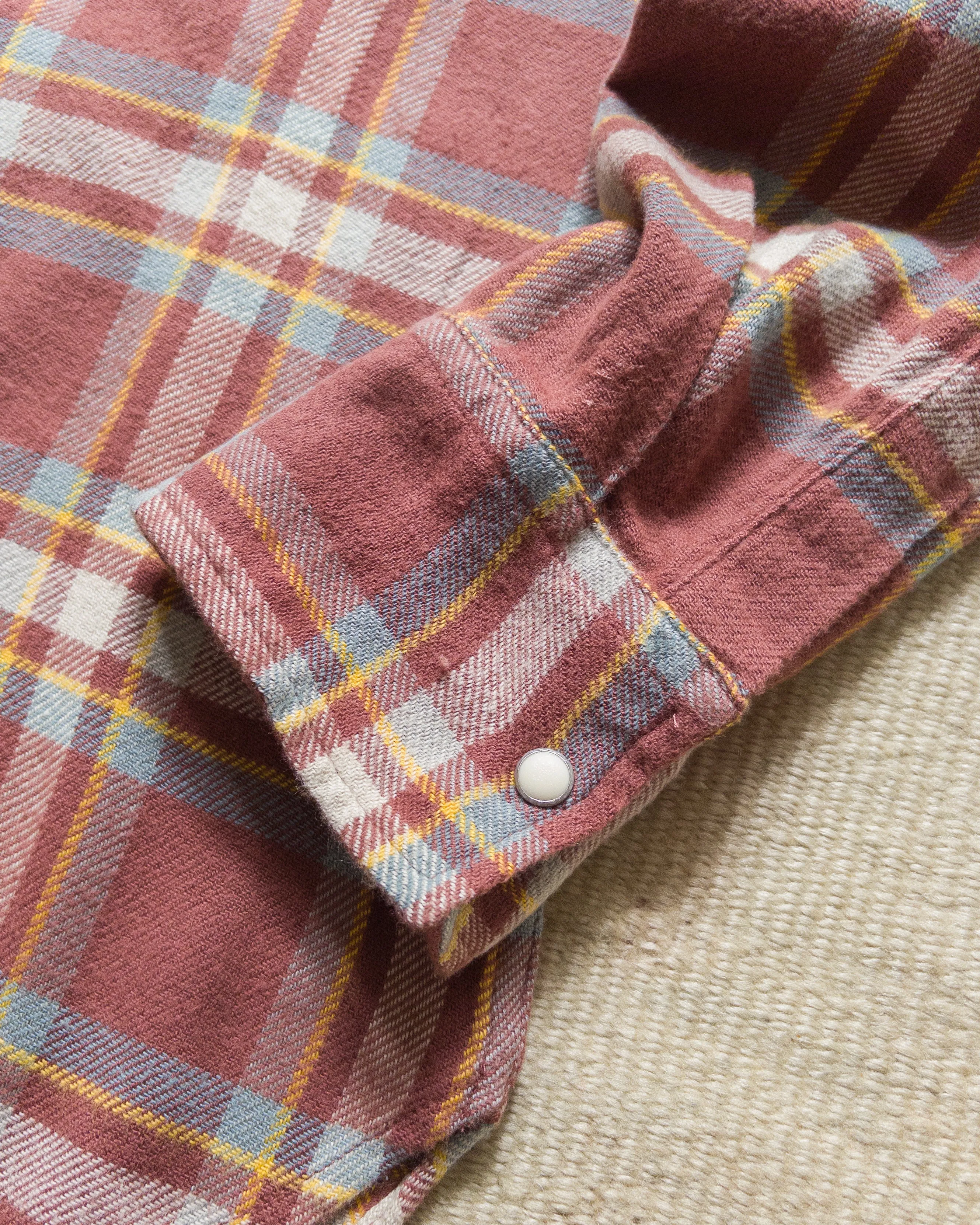 Washed Flannel Pearlsnap Shirt - Autumn Rust sold by Wythe NY product image thumbnail 4