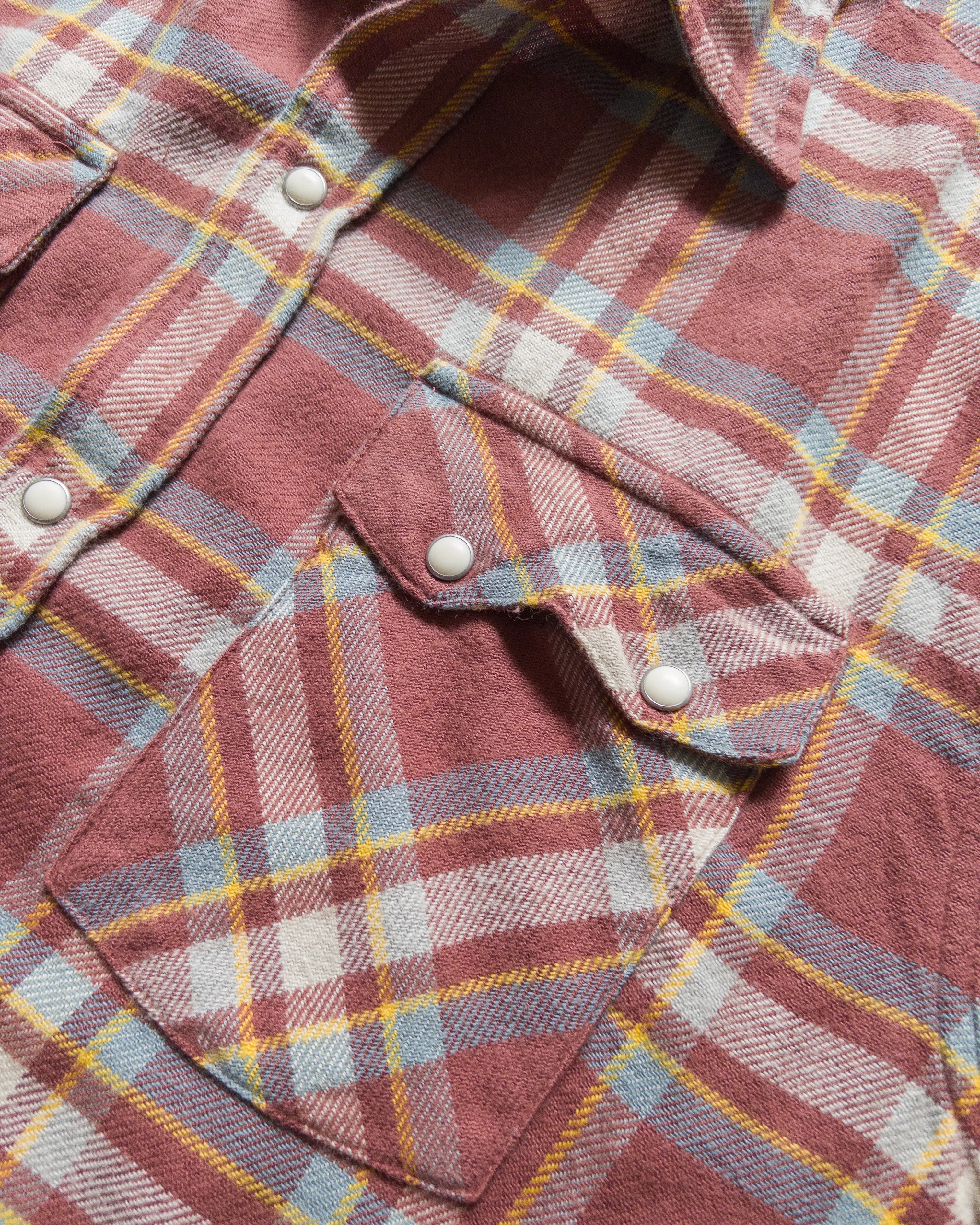 Washed Flannel Pearlsnap Shirt - Autumn Rust sold by Wythe NY product image thumbnail 2