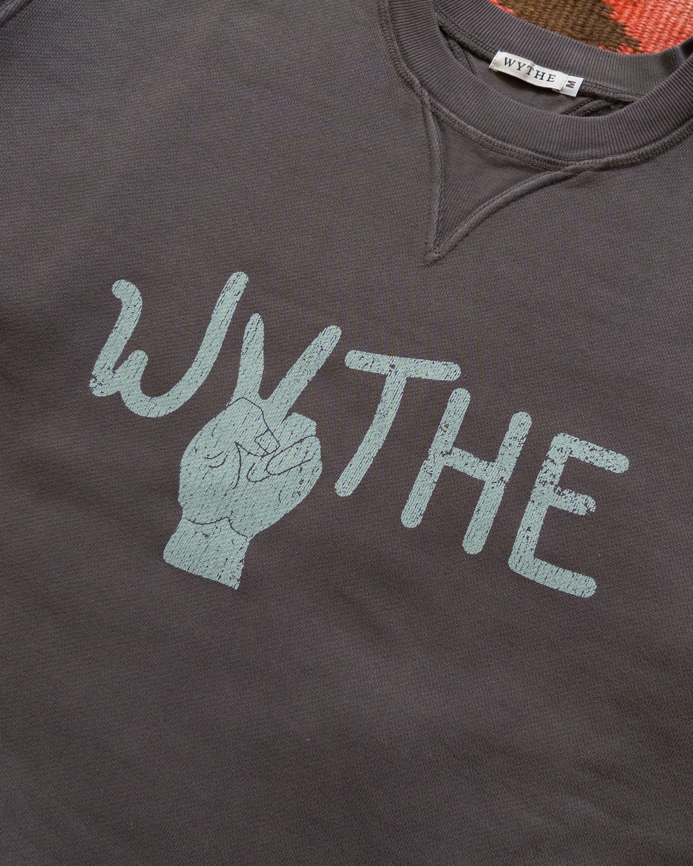 Peace Crewneck Sweatshirt - Faded Black sold by Wythe NY product image thumbnail 2