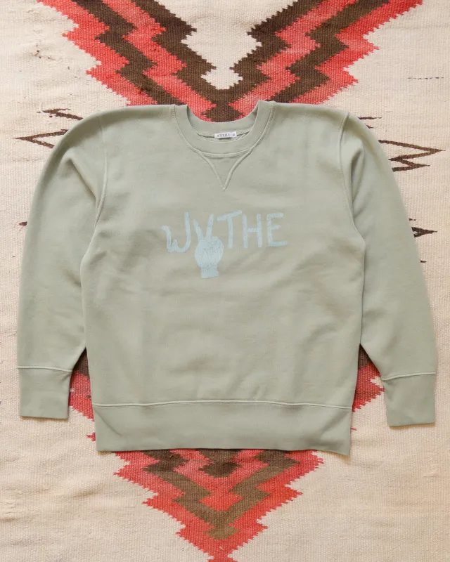 Peace Crewneck Sweatshirt - Faded Olive sold by Wythe NY