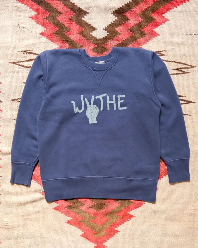 Peace Crewneck Sweatshirt - Faded Navy sold by Wythe NY
