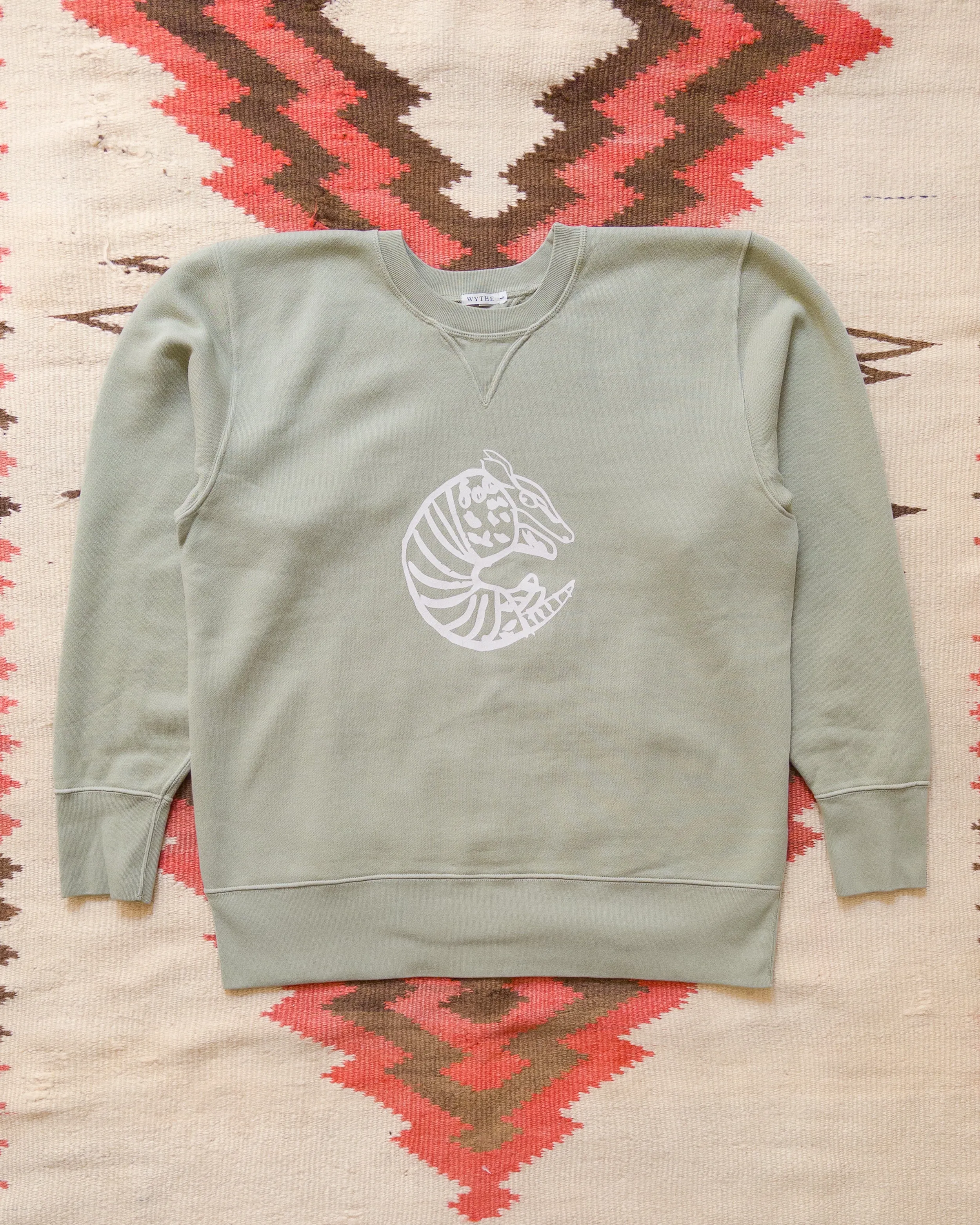 Armadillo Crewneck Sweatshirt - Faded Olive sold by Wythe NY