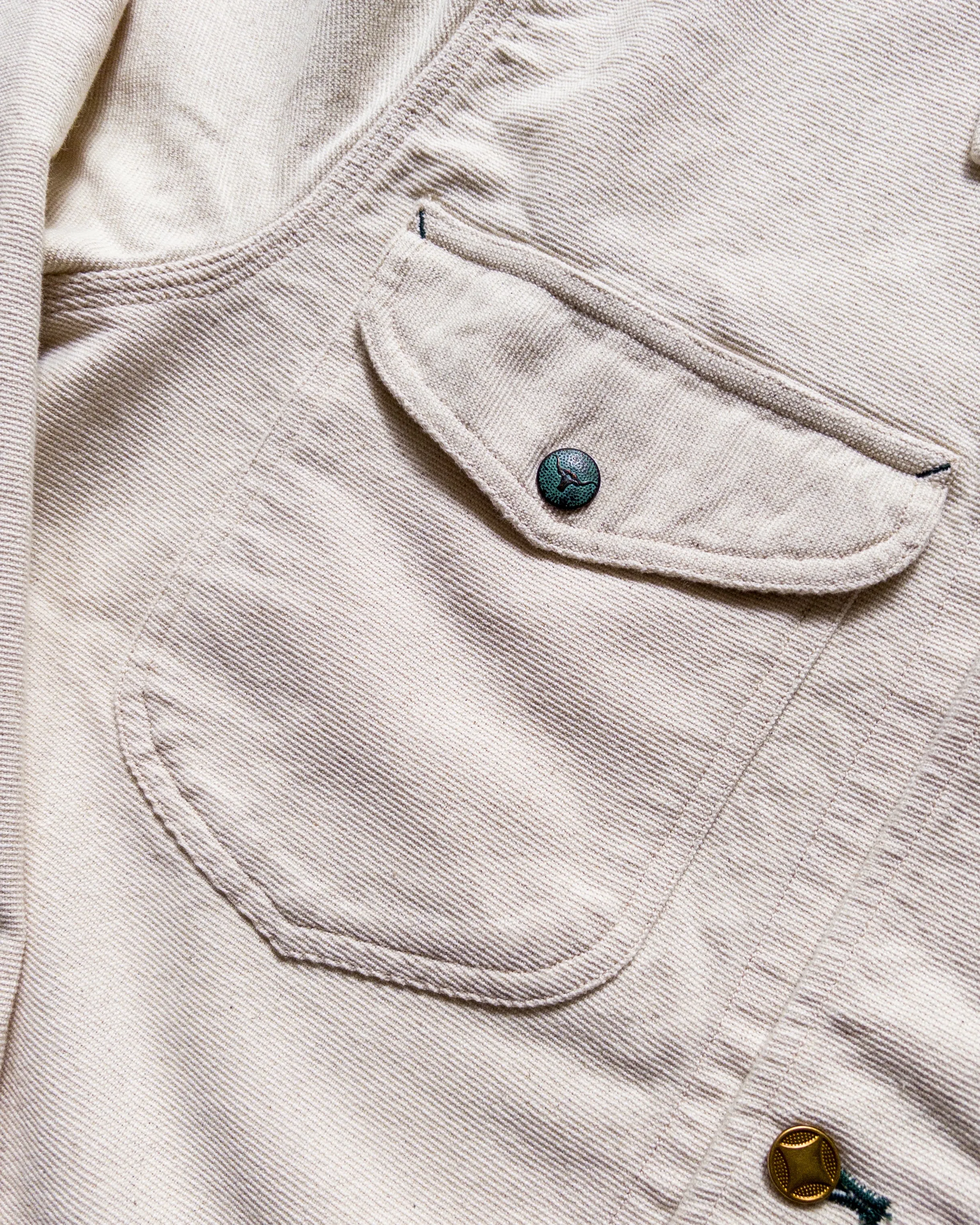 Heavyweight Pinpoint Canvas Barn Jacket - Unbleached sold by Wythe NY product image thumbnail 3