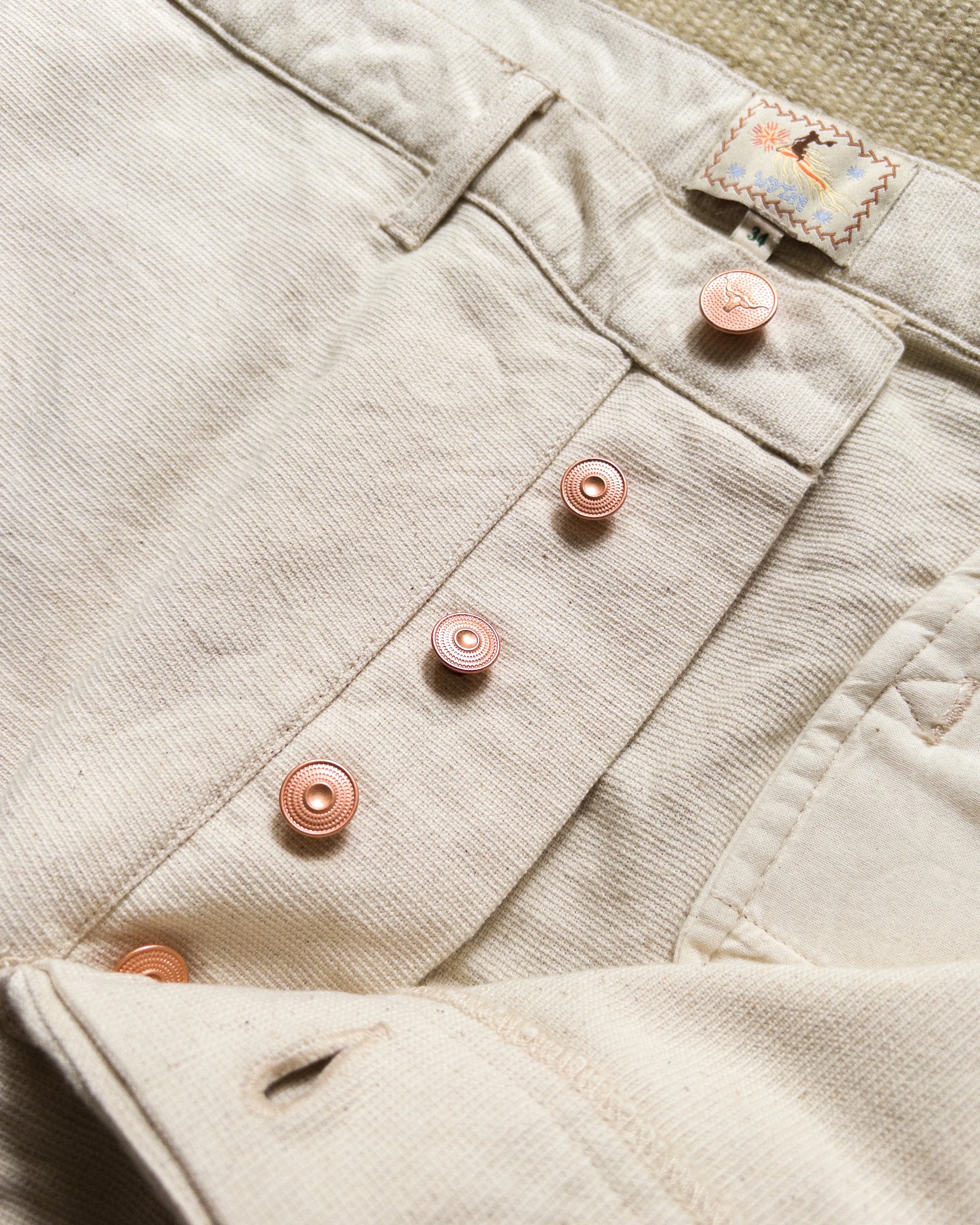 Heavyweight Pinpoint Canvas Chino - Unbleached sold by Wythe NY product image thumbnail 5