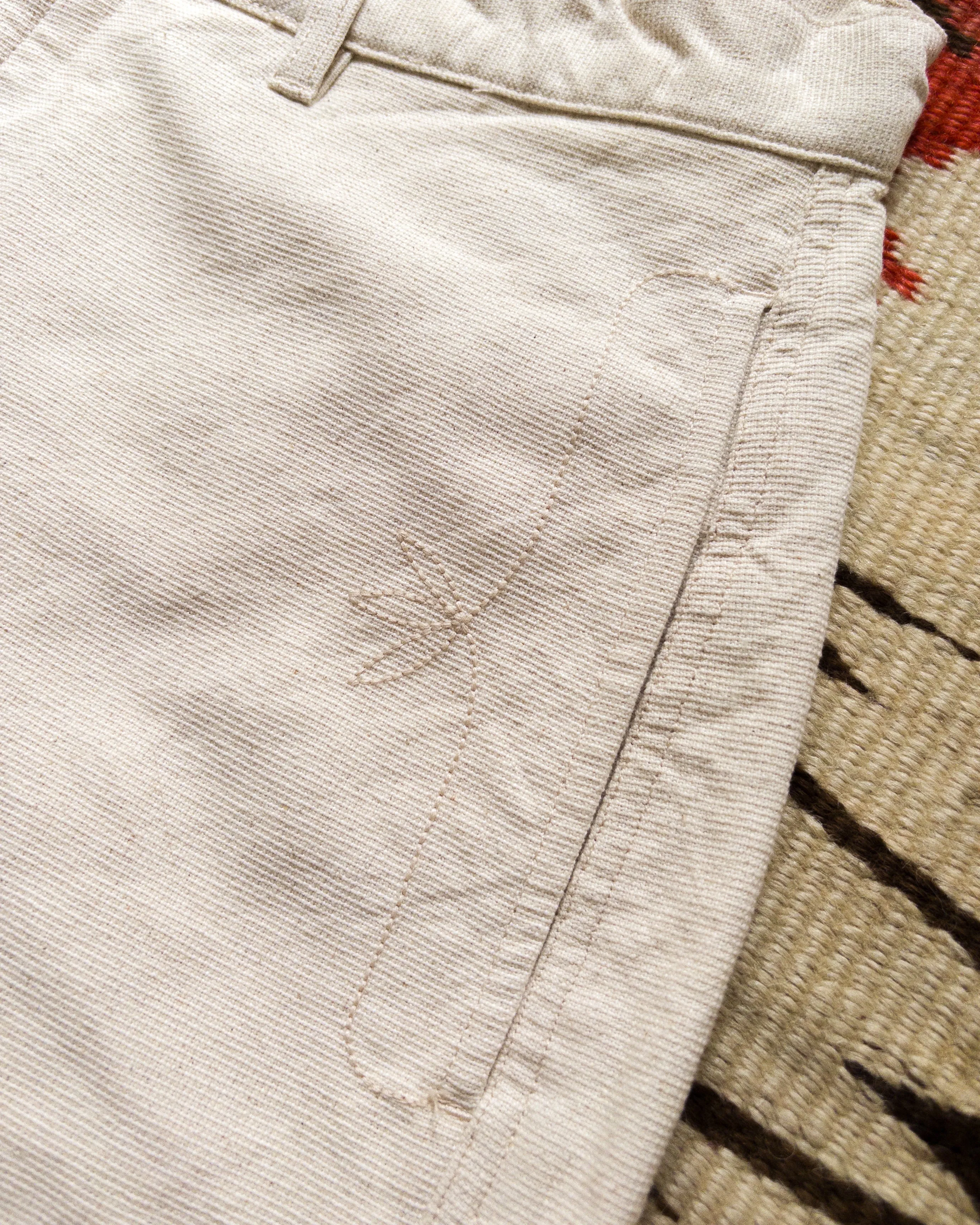 Heavyweight Pinpoint Canvas Chino - Unbleached sold by Wythe NY product image thumbnail 4