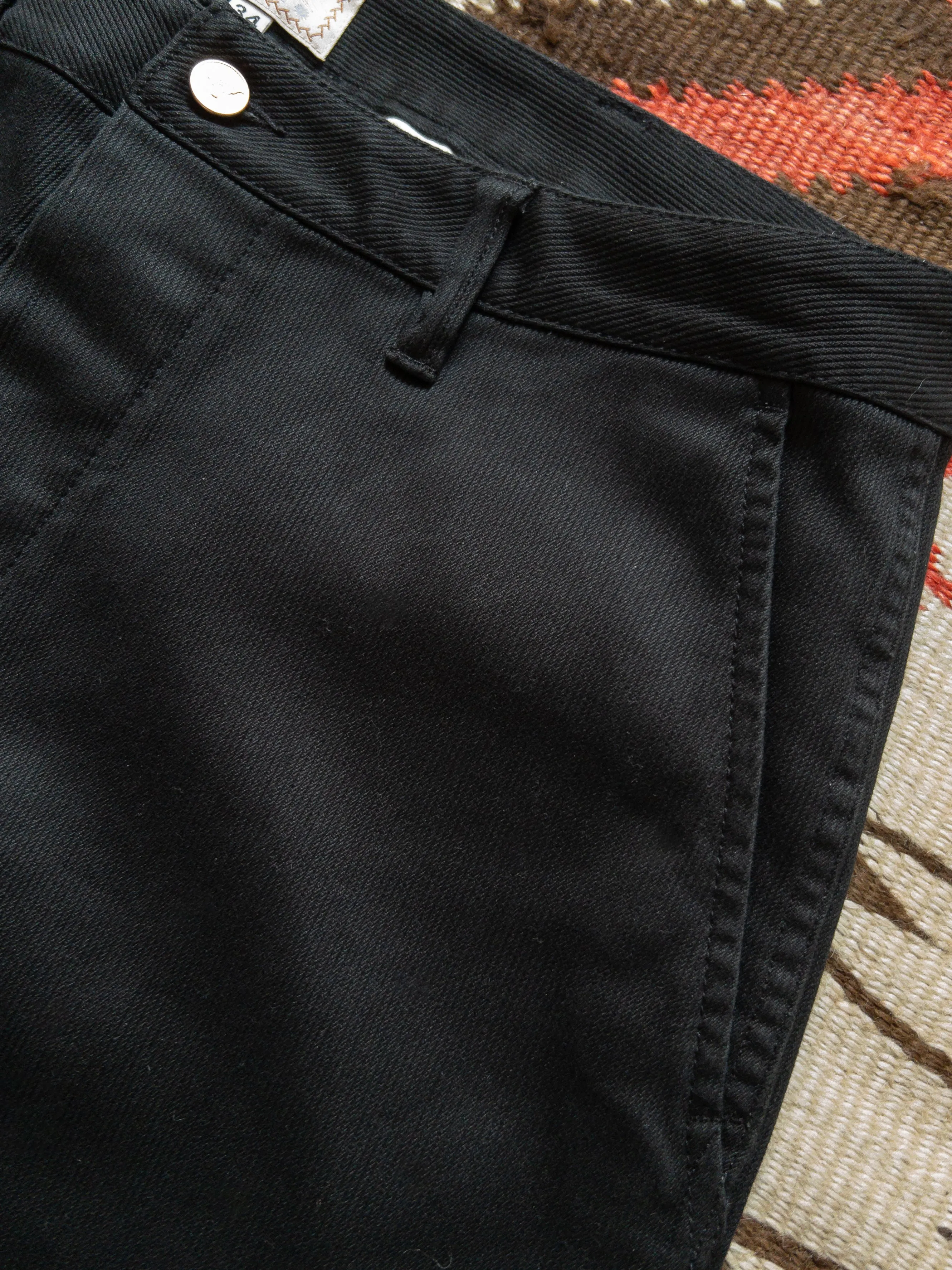 Bedford Cord Flat Front Chinos - Black sold by Wythe NY product image thumbnail 2