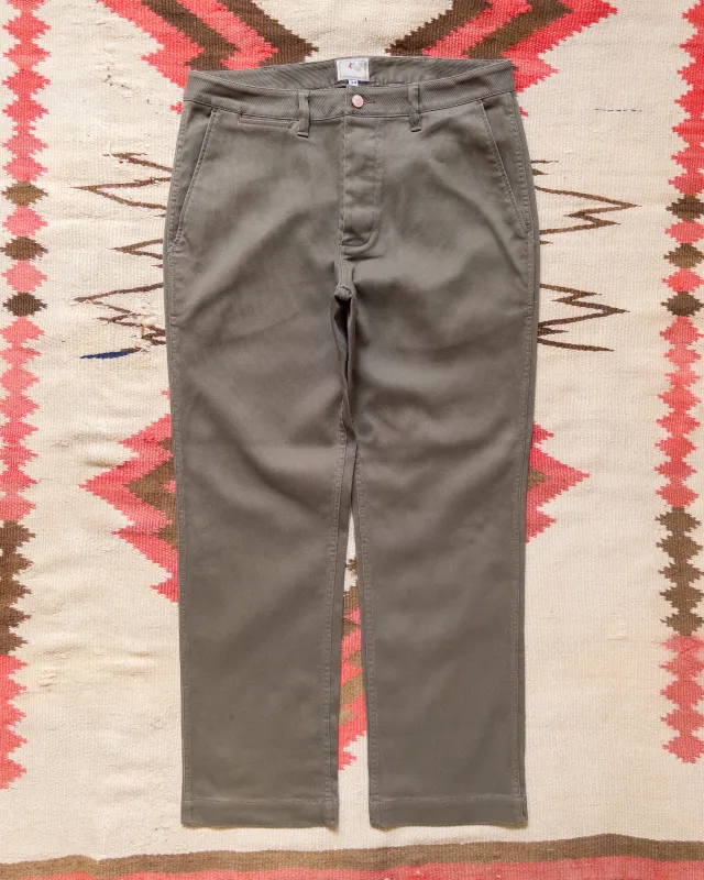 Bedford Cord Flat Front Chinos - Faded Olive sold by Wythe NY