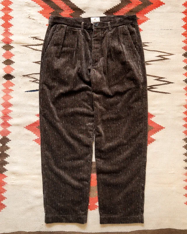 Donegal Corduroy Pleated Chino - Rustic Brown sold by Wythe NY