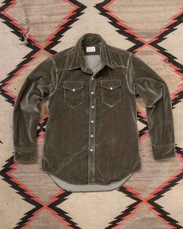 Velvet Pearlsnap Shirt - Smoke made by Wythe NY