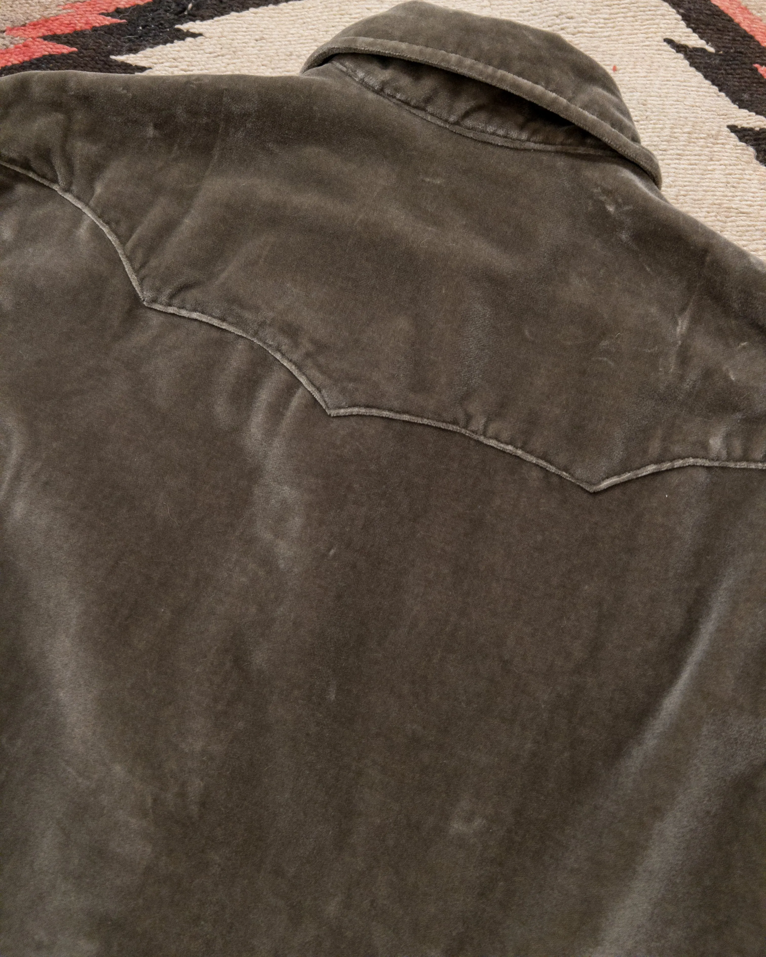 Velvet Pearlsnap Shirt - Smoke sold by Wythe NY product image thumbnail 3