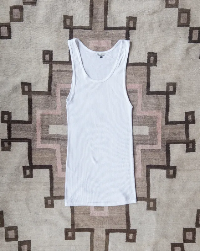 Tubular Cotton Ribbed Tank Top - Natural - USA sold by Wythe NY