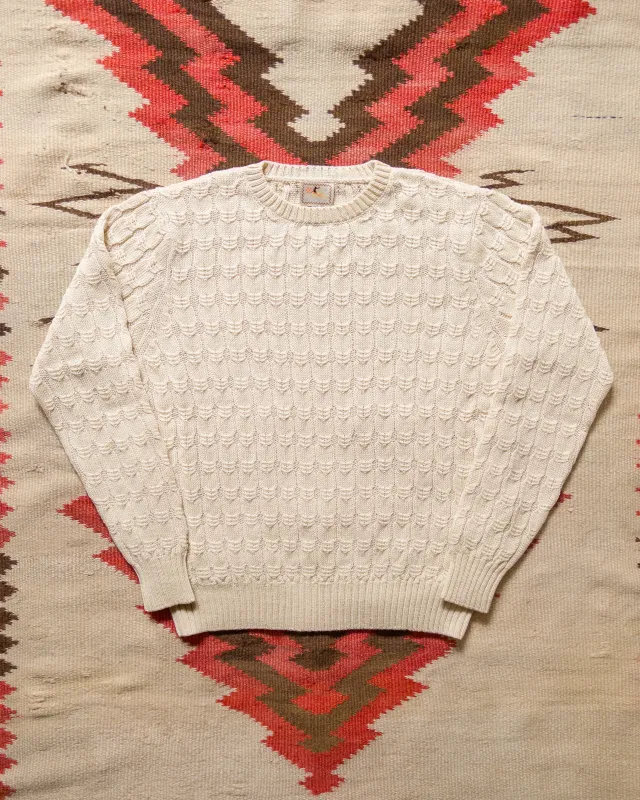Highland Cableknit Sweater - Cream sold by Wythe NY