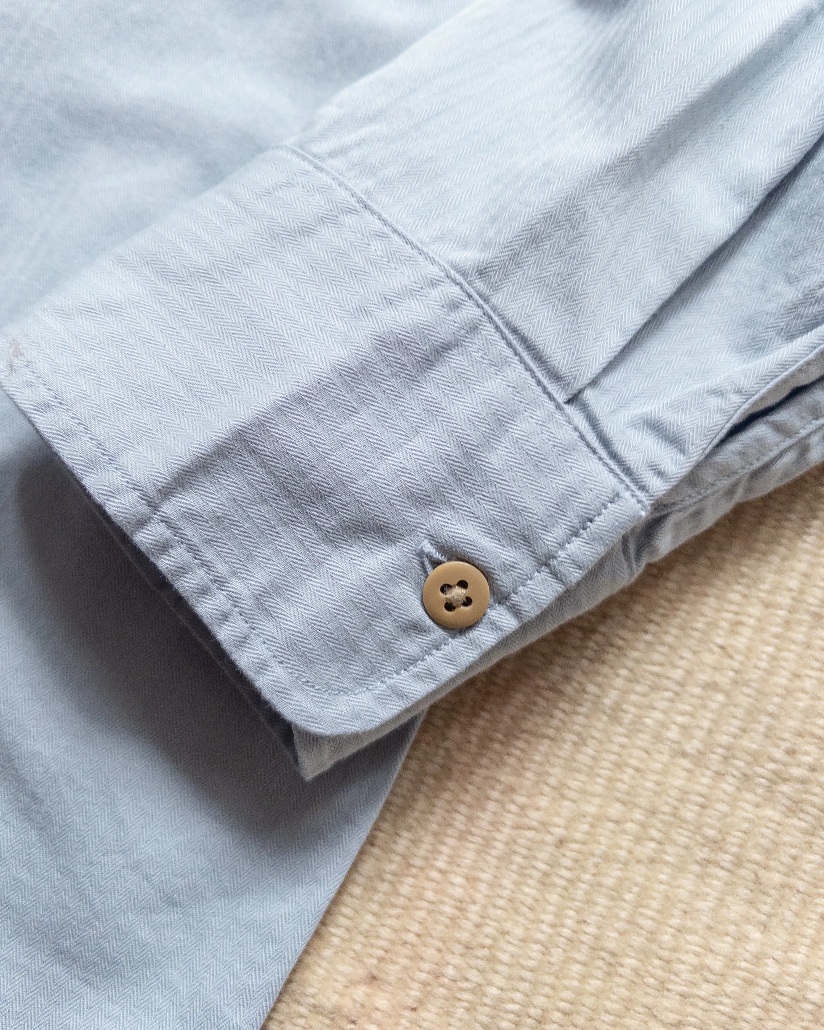 Cotton Herringbone Officer's Shirt - Faded Bench Blue sold by Wythe NY product image thumbnail 4