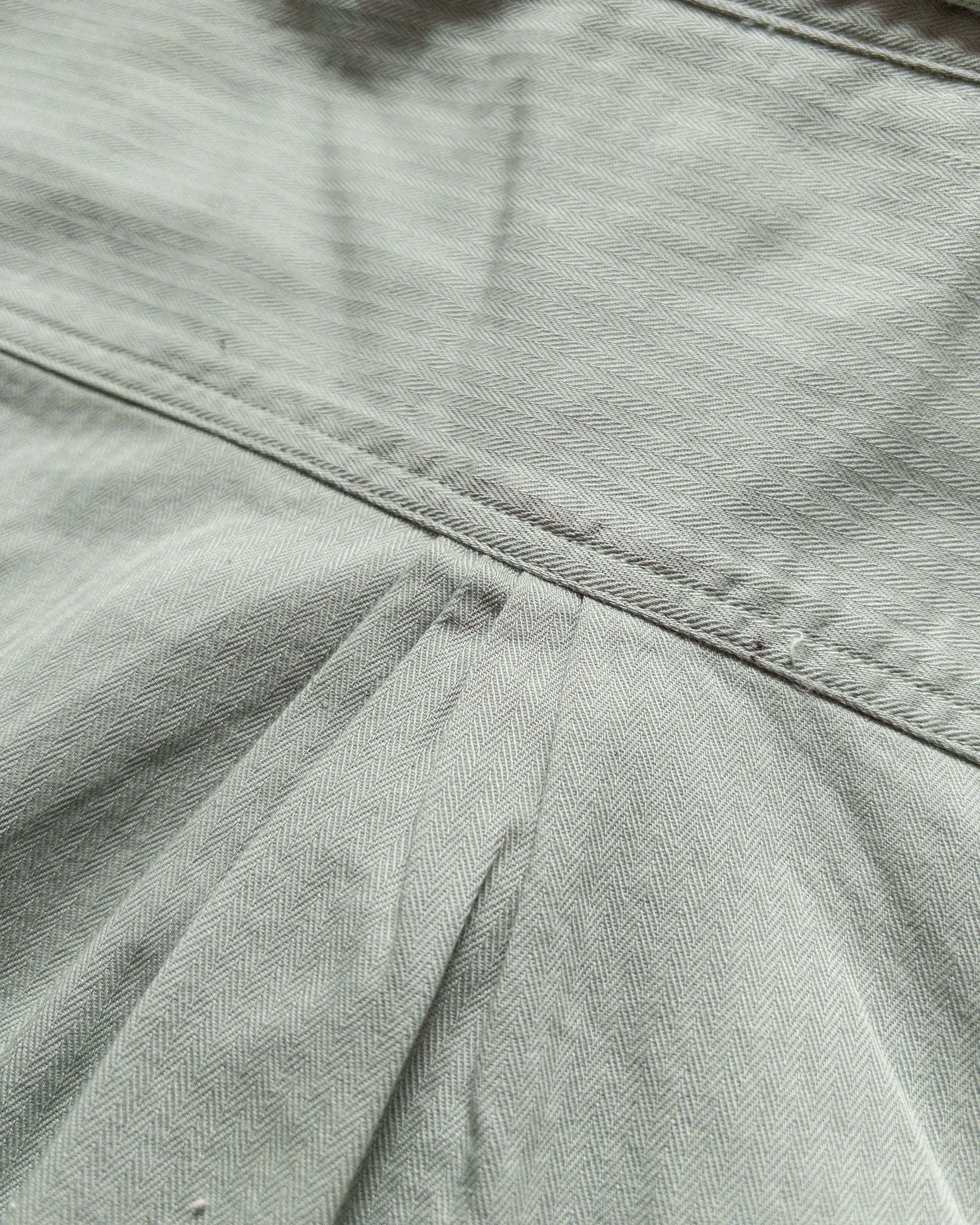 Cotton Herringbone Officer's Shirt - Sage sold by Wythe NY product image thumbnail 5