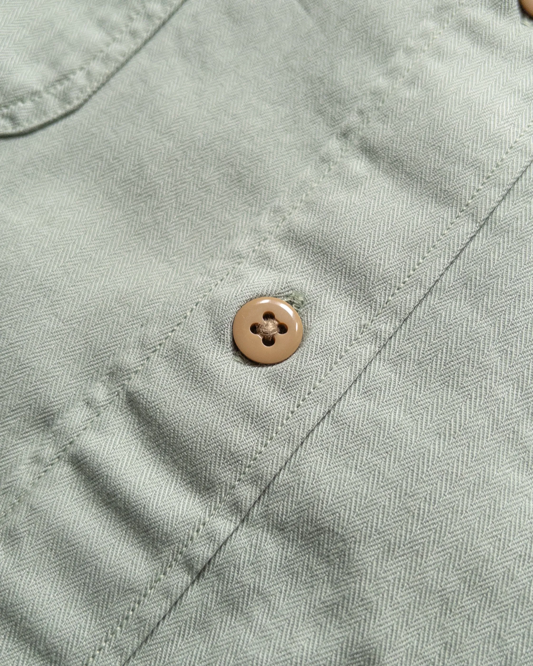 Cotton Herringbone Officer's Shirt - Sage sold by Wythe NY product image thumbnail 3