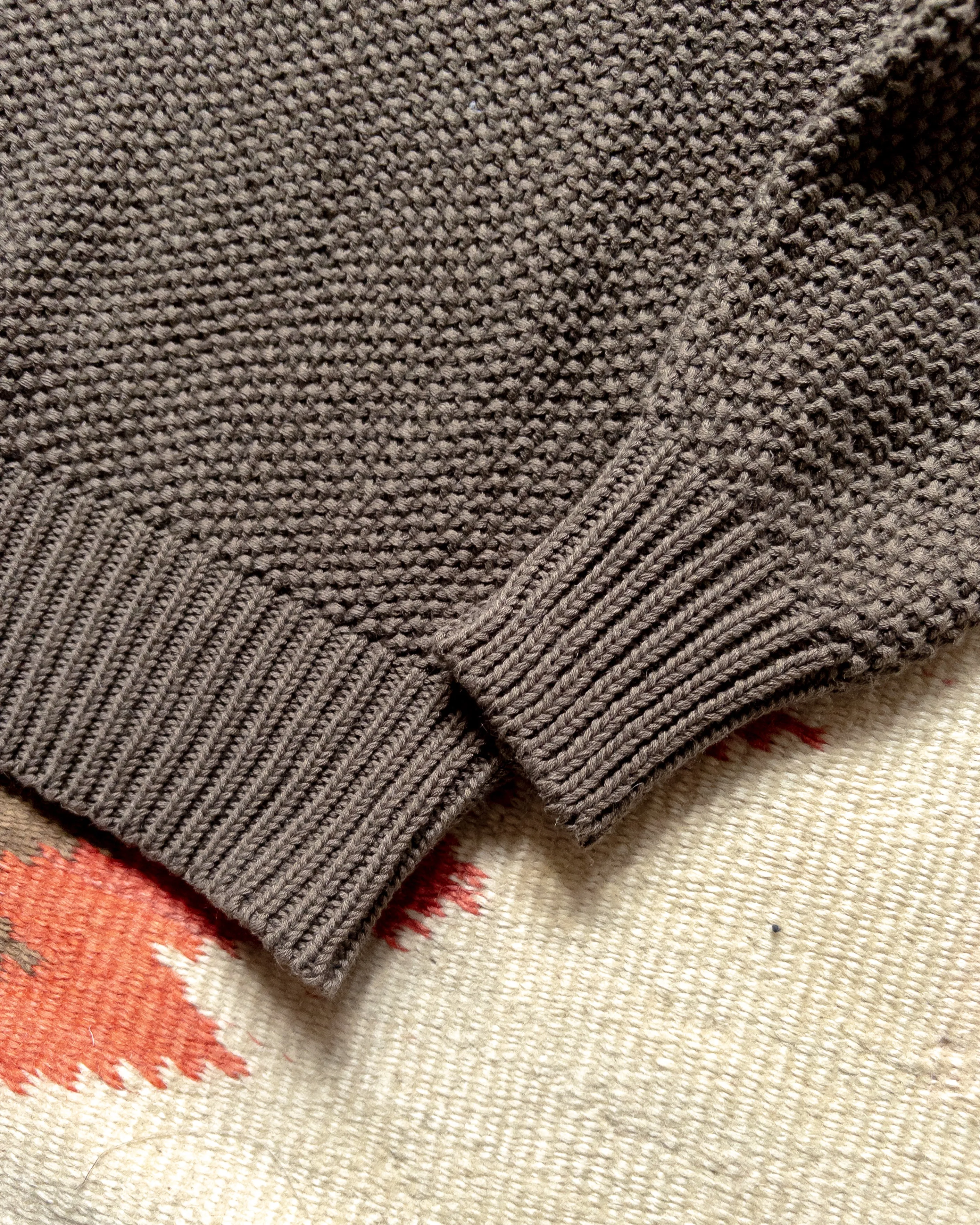 Moss Stitch Collared Sweater - Dusty Olive sold by Wythe NY product image thumbnail 3