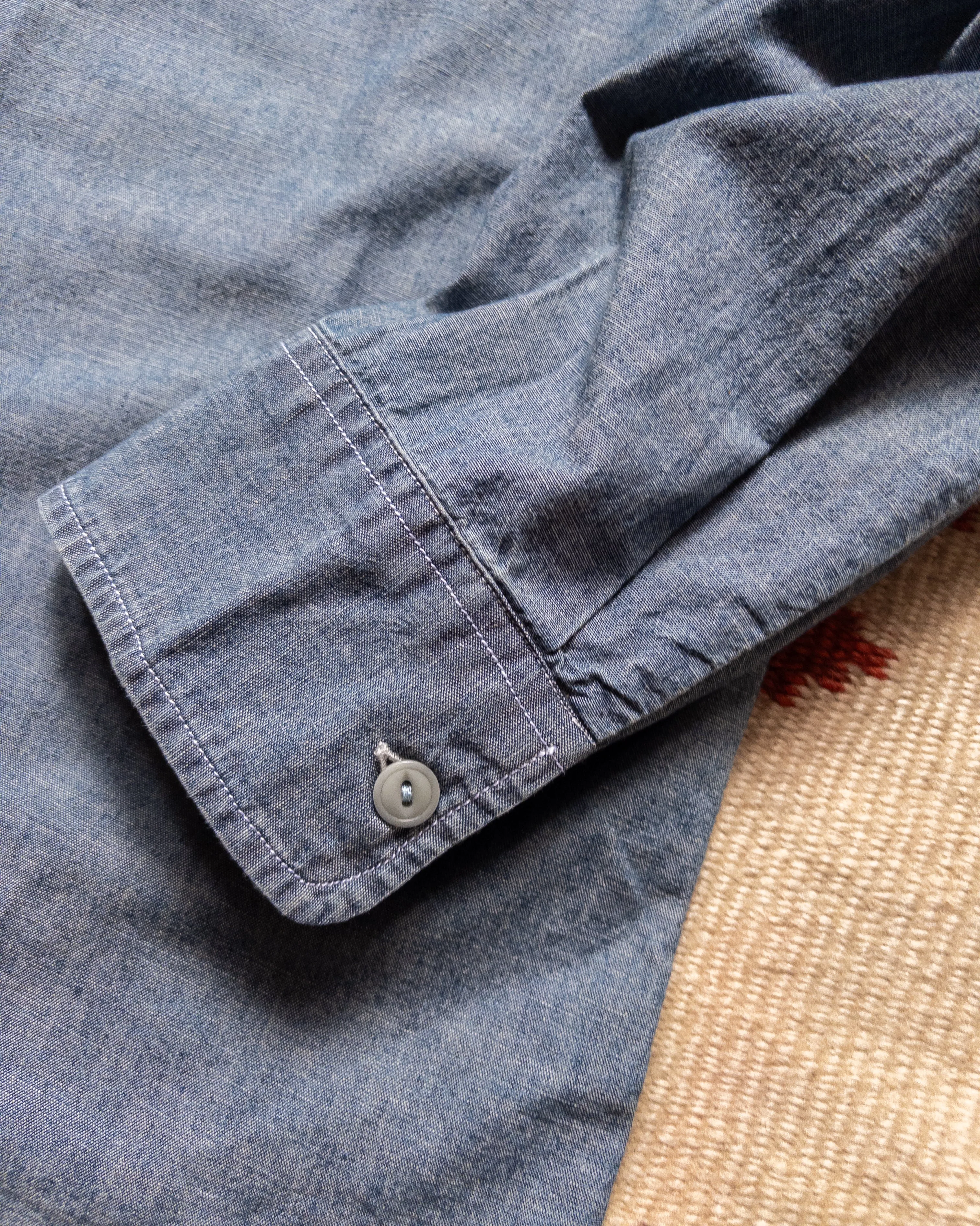 Embroidered Chambray Workshirt - Rinsed Indigo sold by Wythe NY product image thumbnail 4